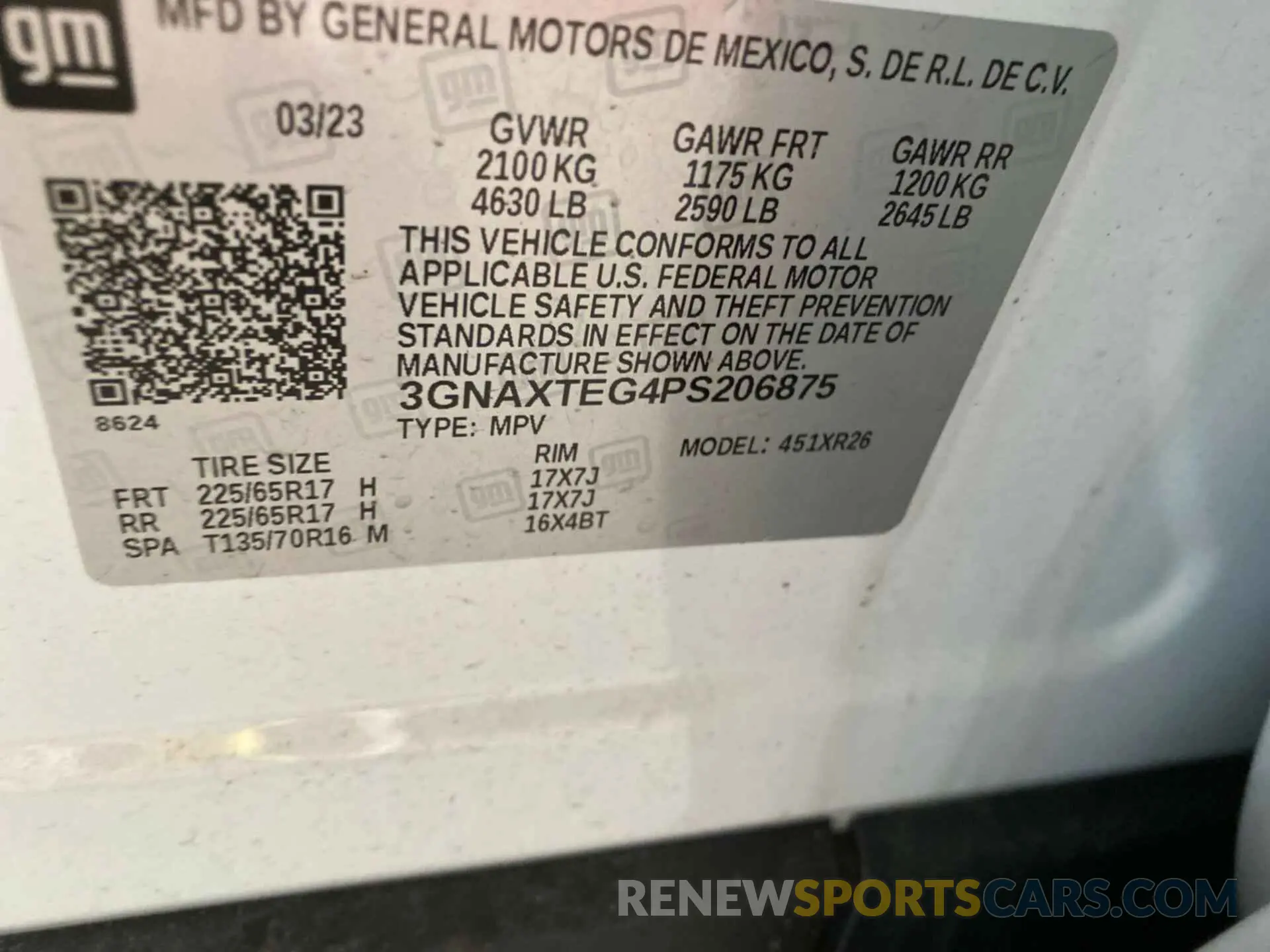 22 Photograph of a damaged car 3GNAXTEG4PS206875 CHEVROLET EQUINOX 2023