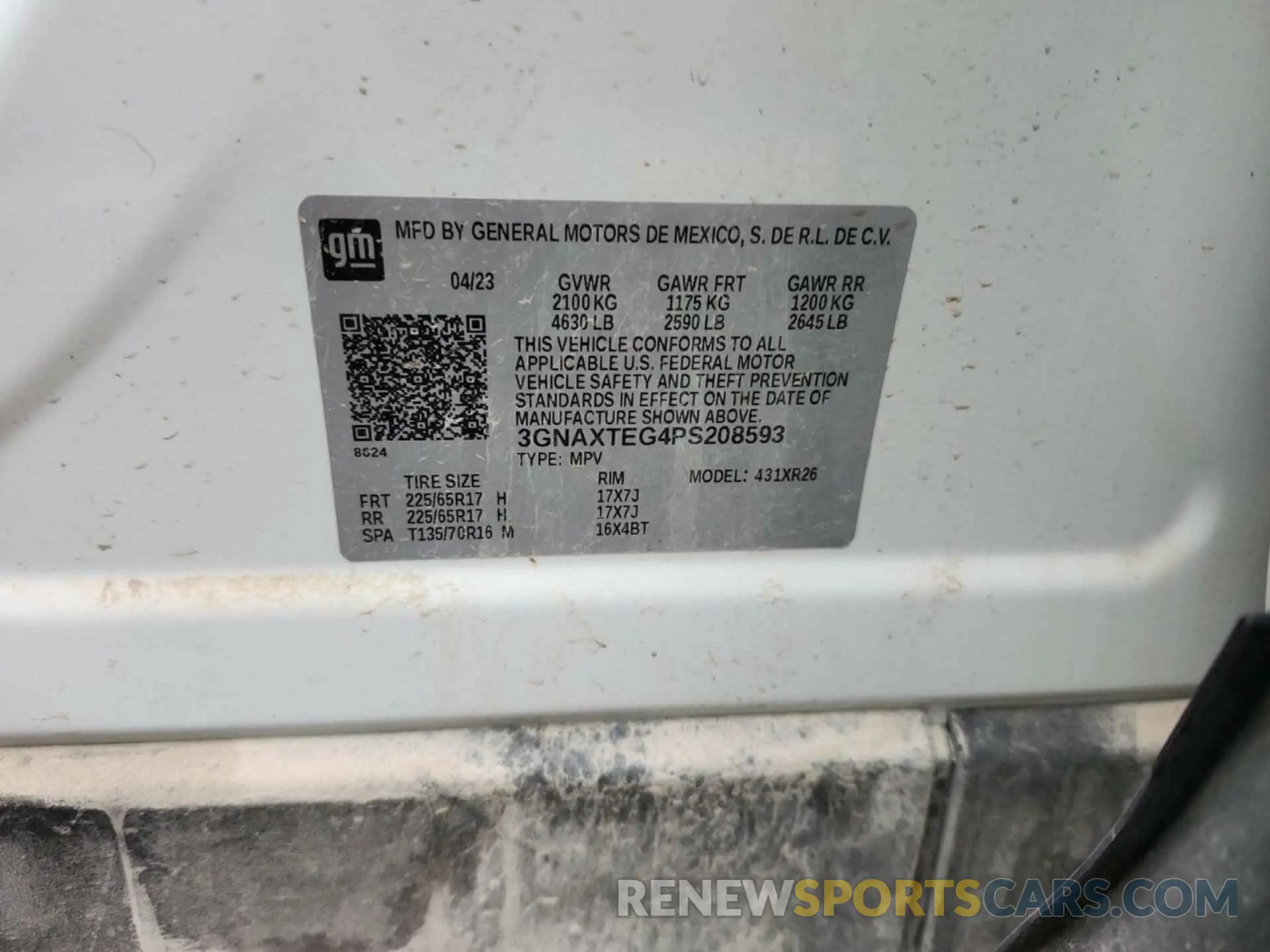 16 Photograph of a damaged car 3GNAXTEG4PS208593 CHEVROLET EQUINOX 2023