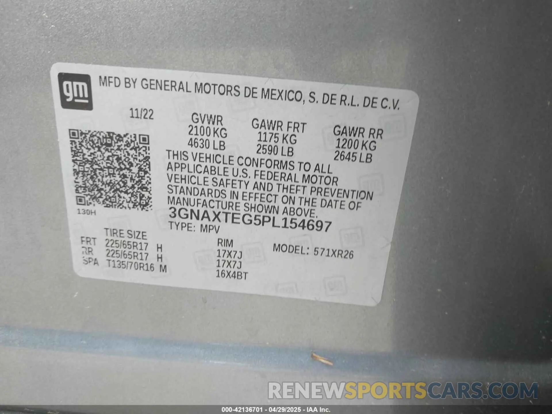 9 Photograph of a damaged car 3GNAXTEG5PL154697 CHEVROLET EQUINOX 2023
