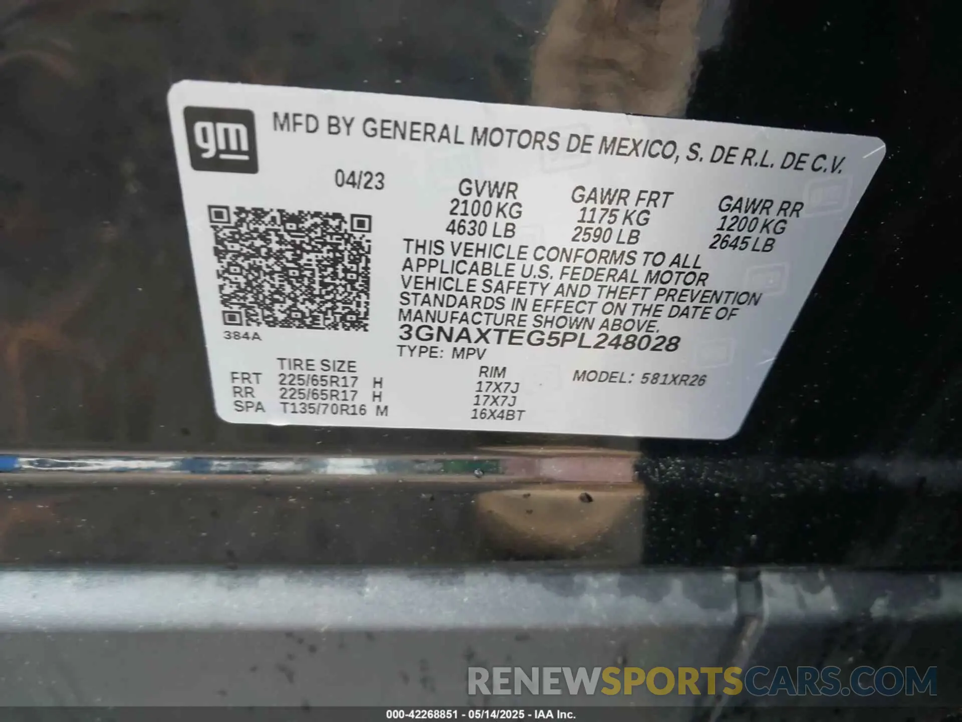 9 Photograph of a damaged car 3GNAXTEG5PL248028 CHEVROLET EQUINOX 2023