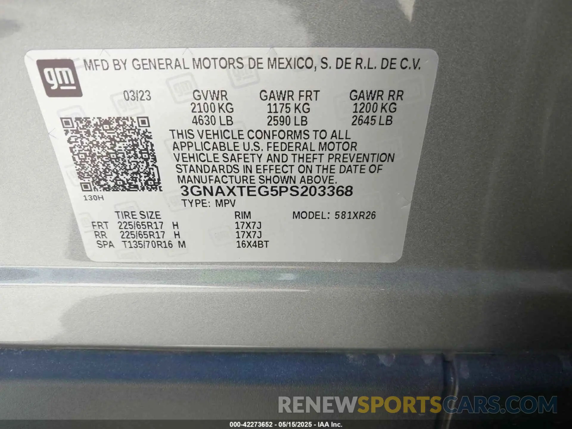 9 Photograph of a damaged car 3GNAXTEG5PS203368 CHEVROLET EQUINOX 2023