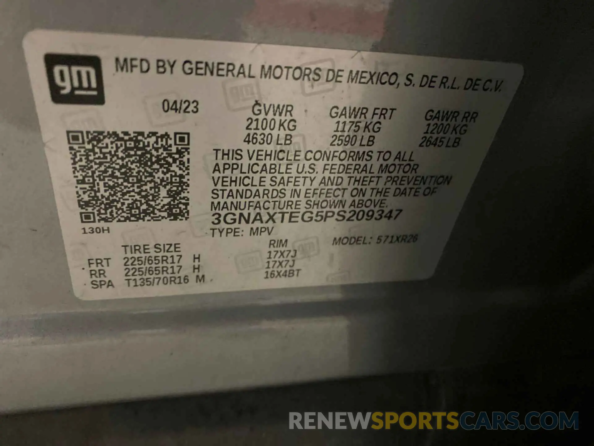 11 Photograph of a damaged car 3GNAXTEG5PS209347 CHEVROLET EQUINOX 2023
