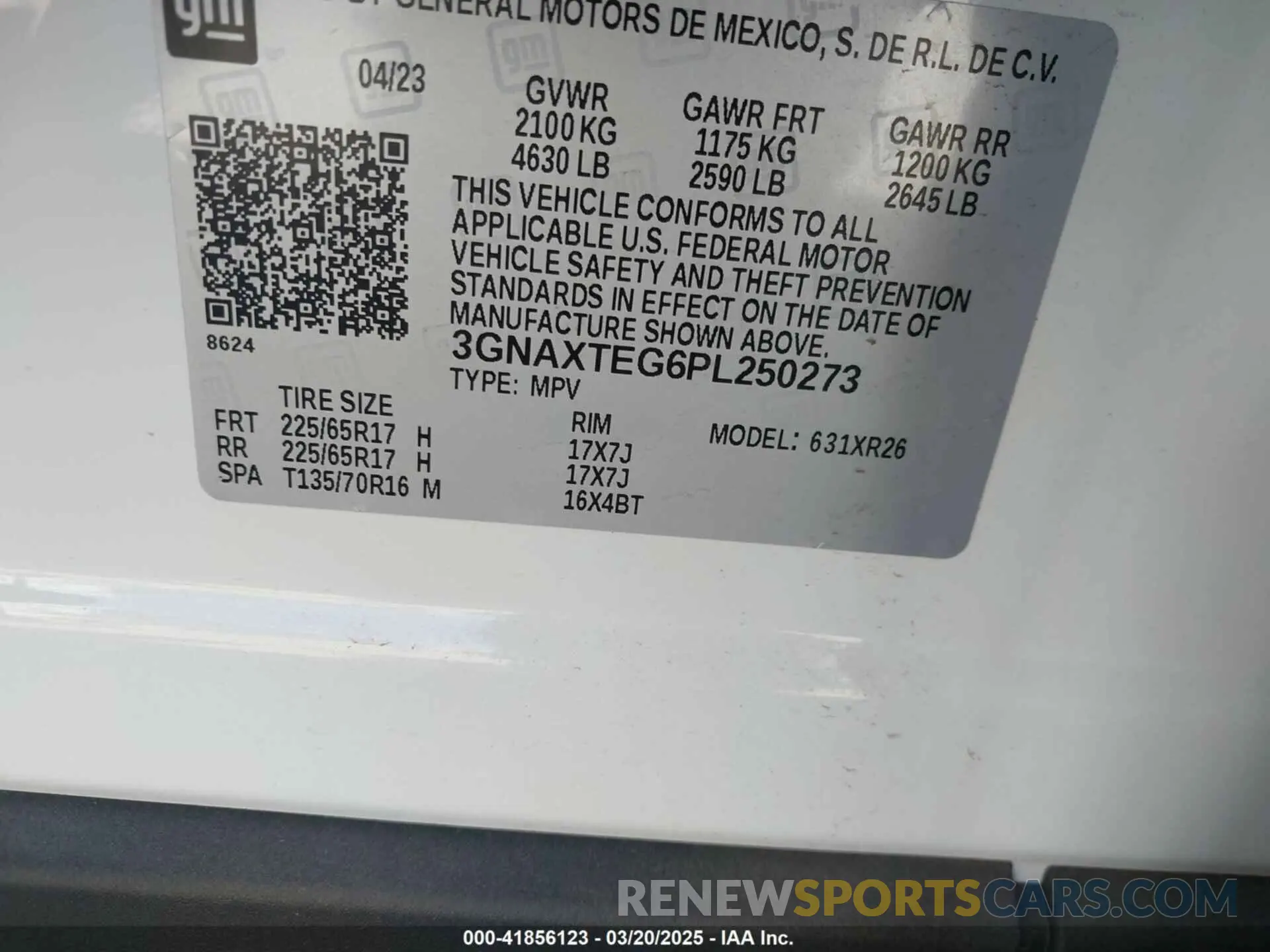 9 Photograph of a damaged car 3GNAXTEG6PL250273 CHEVROLET EQUINOX 2023