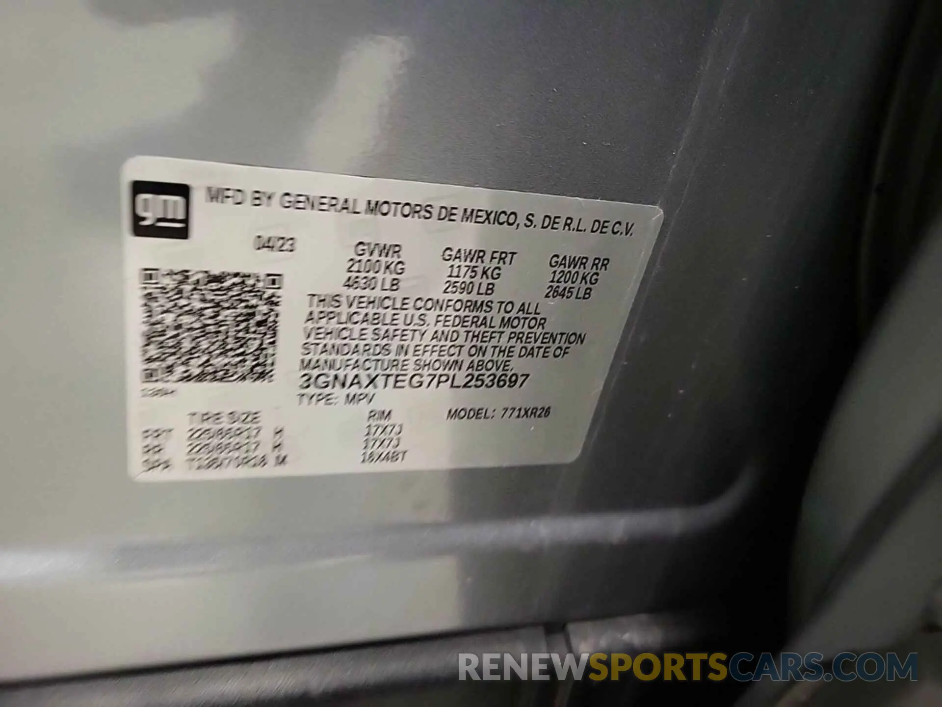4 Photograph of a damaged car 3GNAXTEG7PL253697 CHEVROLET EQUINOX 2023