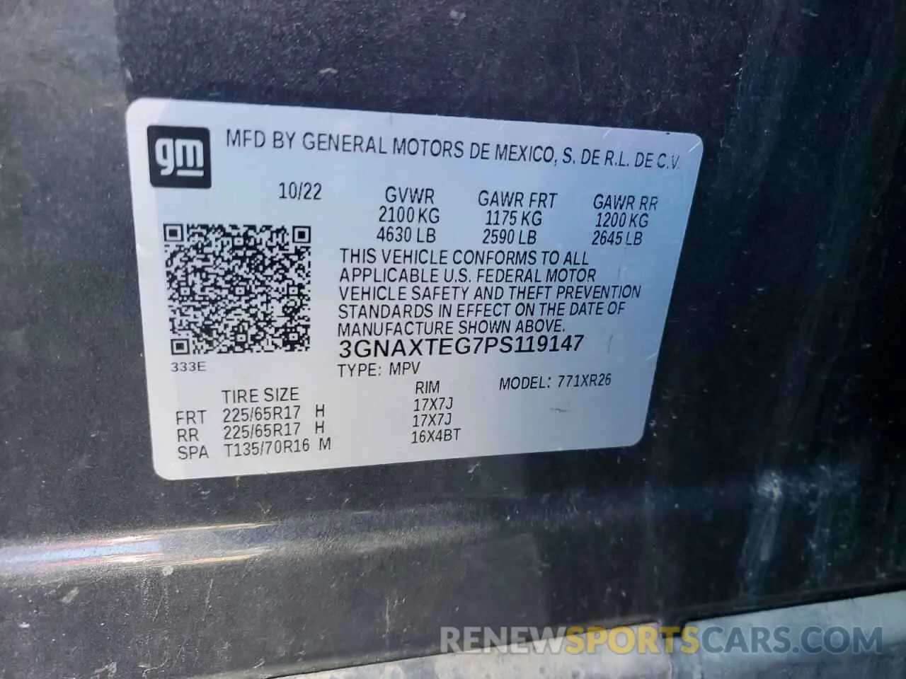 15 Photograph of a damaged car 3GNAXTEG7PS119147 CHEVROLET EQUINOX 2023