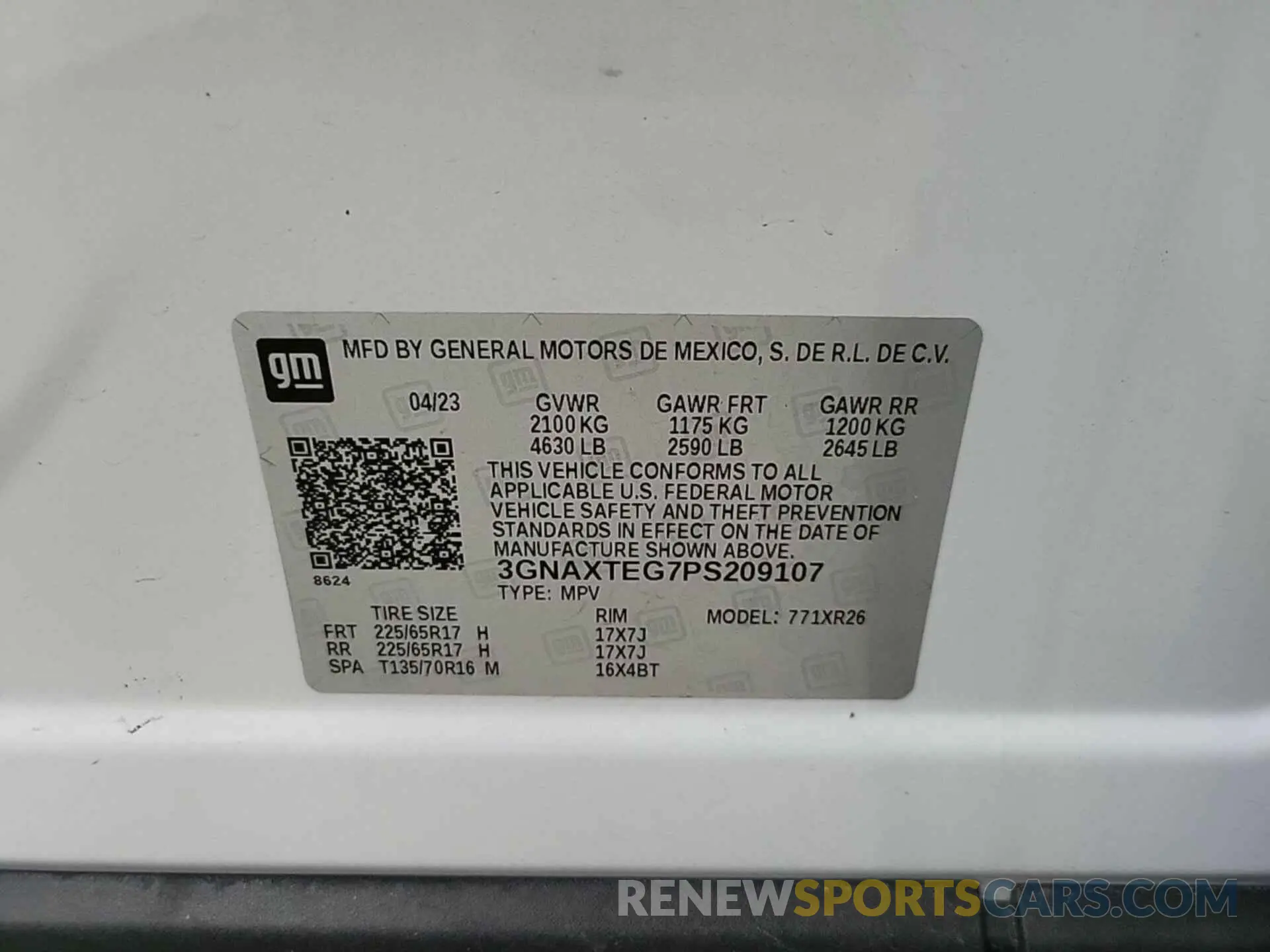 13 Photograph of a damaged car 3GNAXTEG7PS209107 CHEVROLET EQUINOX 2023