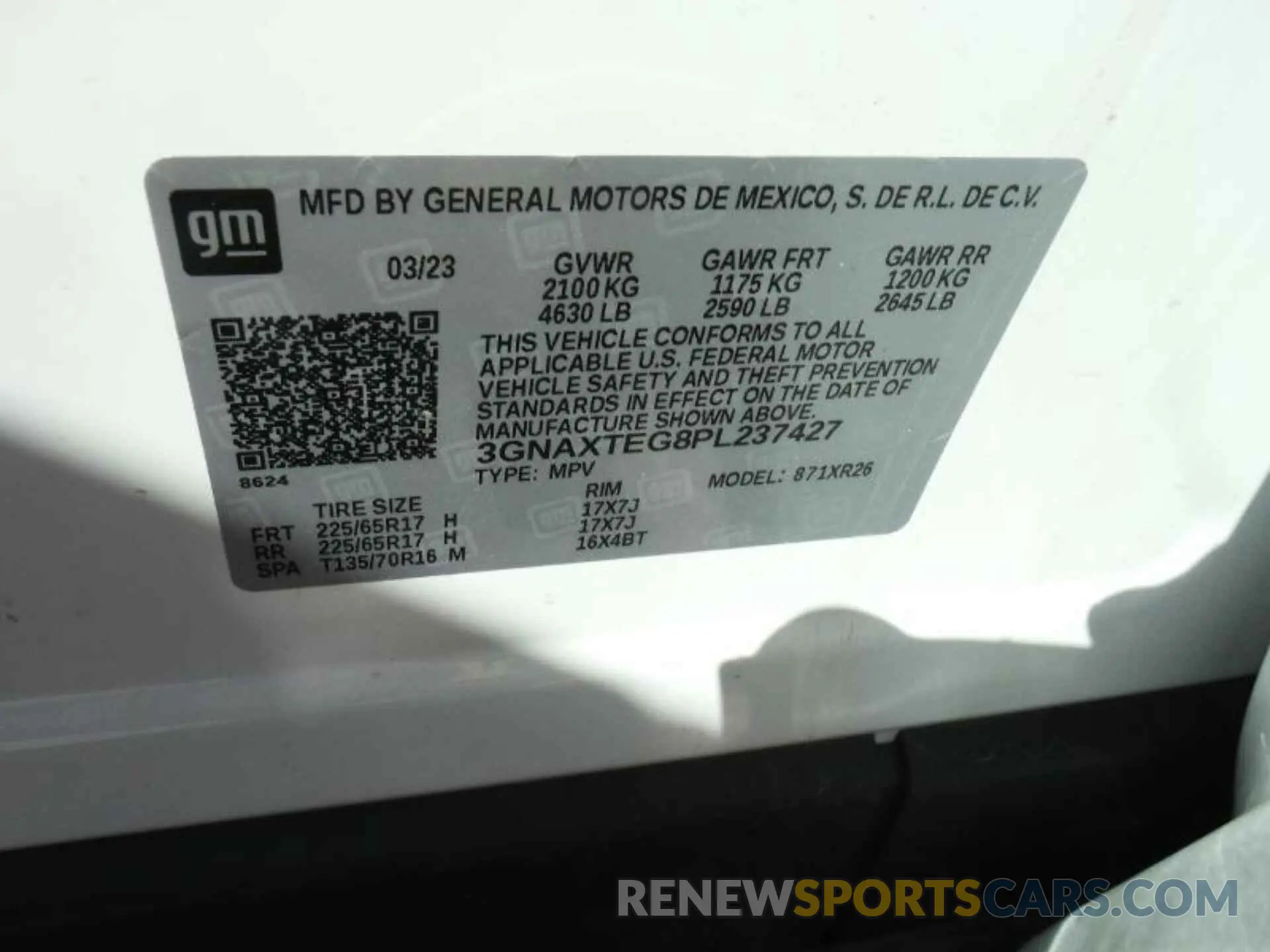 10 Photograph of a damaged car 3GNAXTEG8PL237427 CHEVROLET EQUINOX 2023