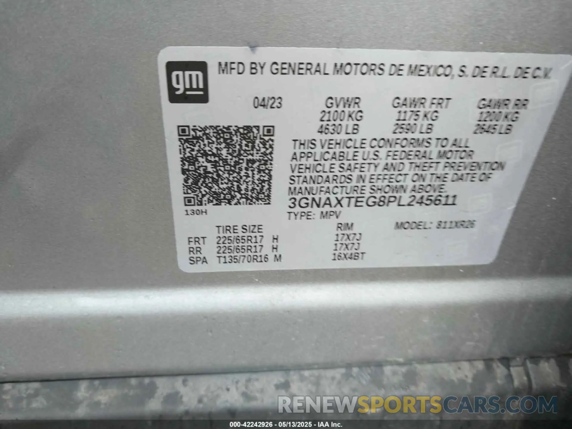 9 Photograph of a damaged car 3GNAXTEG8PL245611 CHEVROLET EQUINOX 2023