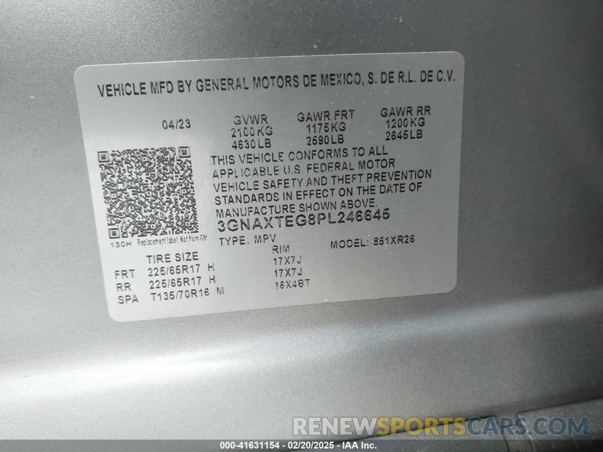 9 Photograph of a damaged car 3GNAXTEG8PL246645 CHEVROLET EQUINOX 2023