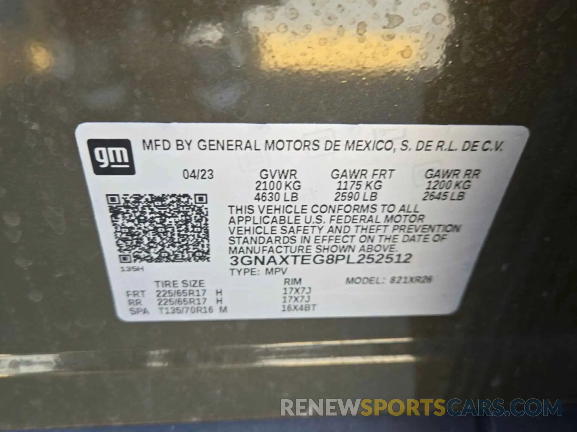 17 Photograph of a damaged car 3GNAXTEG8PL252512 CHEVROLET EQUINOX 2023