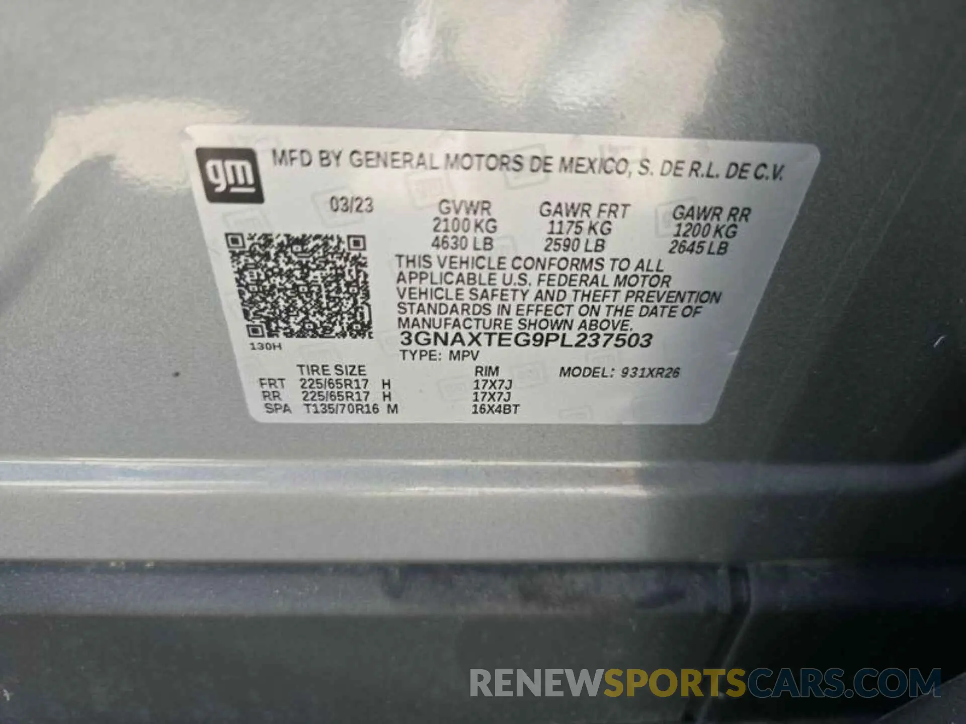 15 Photograph of a damaged car 3GNAXTEG9PL237503 CHEVROLET EQUINOX 2023