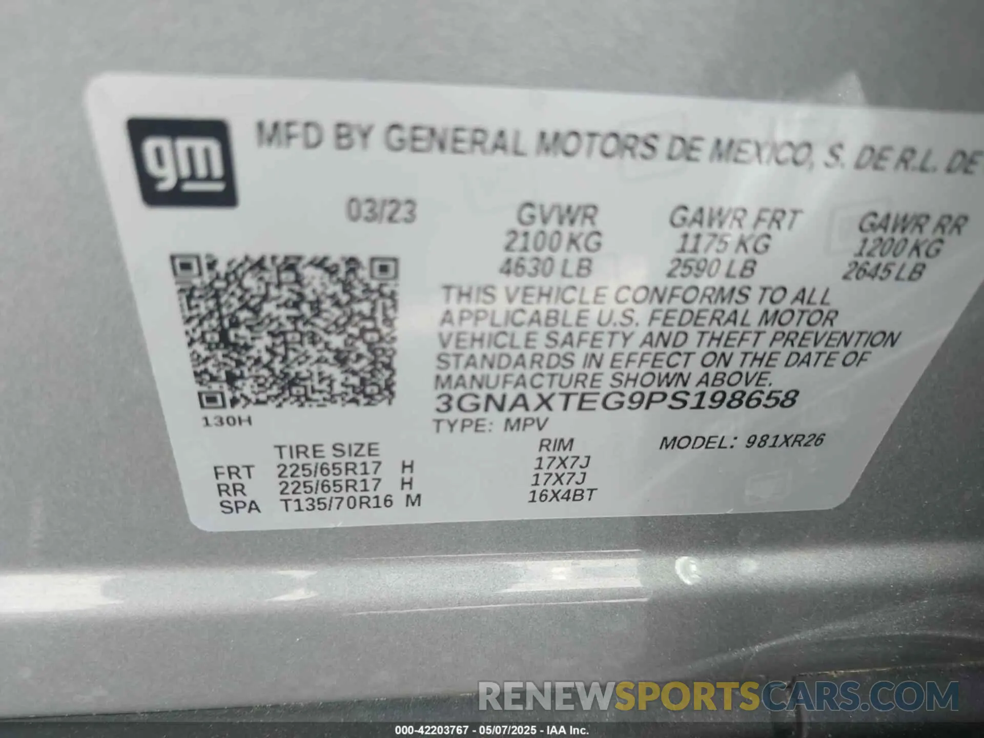 9 Photograph of a damaged car 3GNAXTEG9PS198658 CHEVROLET EQUINOX 2023