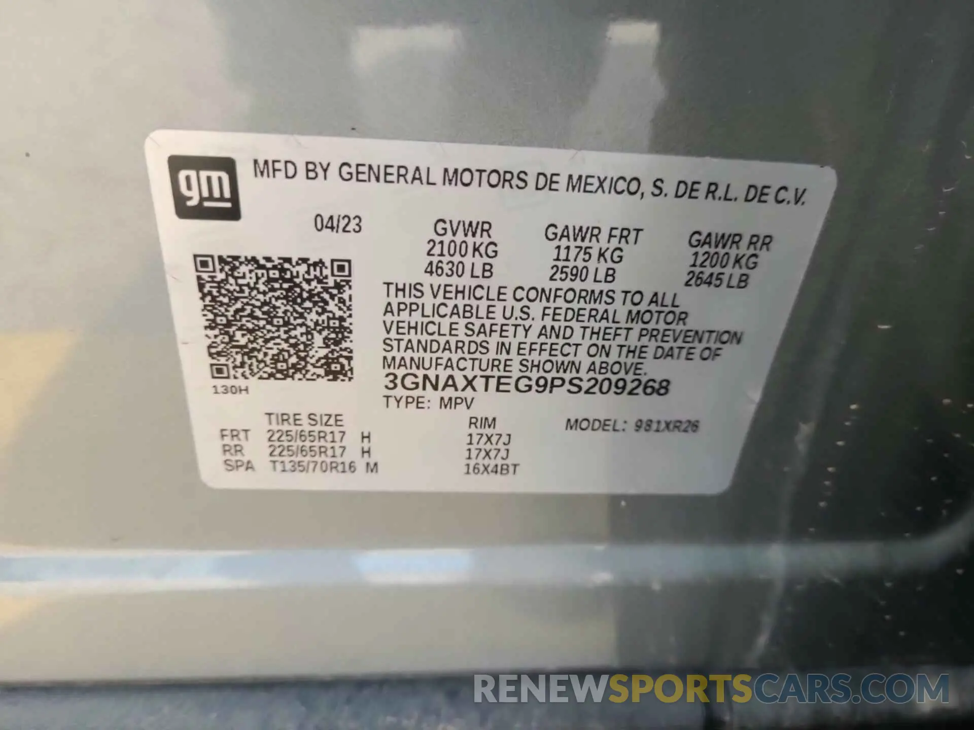 8 Photograph of a damaged car 3GNAXTEG9PS209268 CHEVROLET EQUINOX 2023