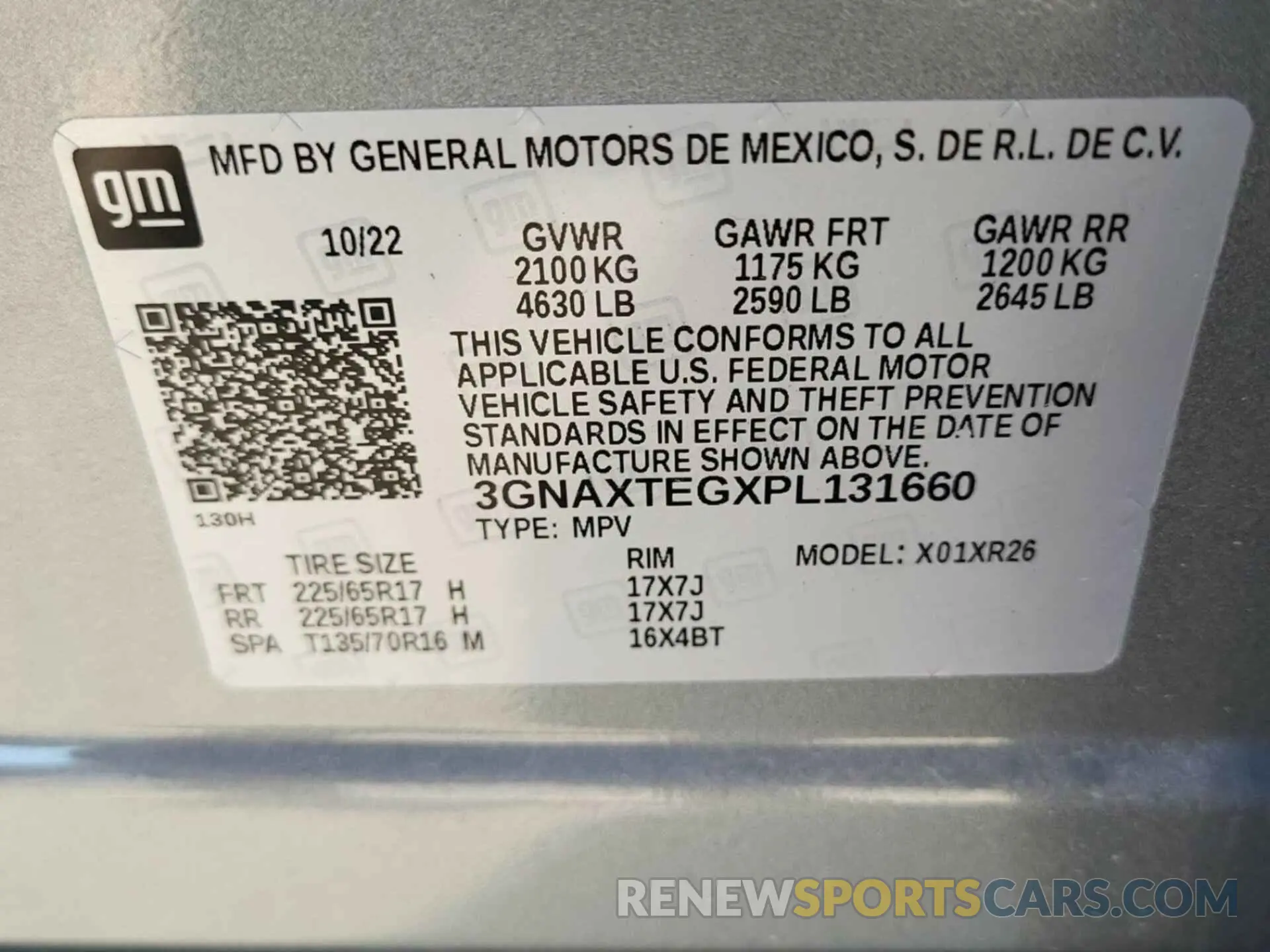 53 Photograph of a damaged car 3GNAXTEGXPL131660 CHEVROLET EQUINOX 2023