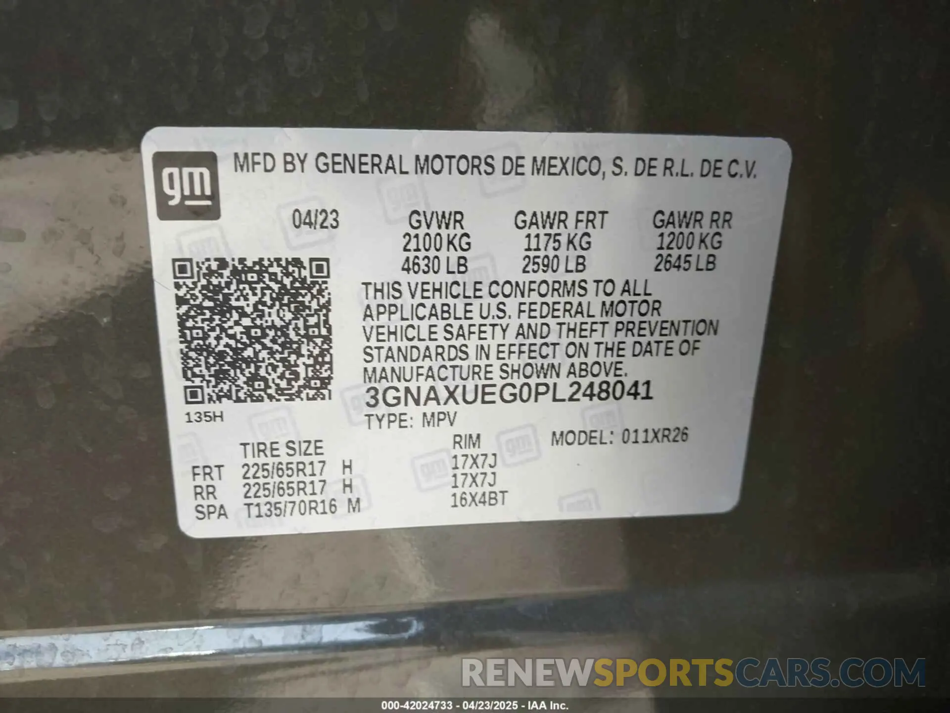 9 Photograph of a damaged car 3GNAXUEG0PL248041 CHEVROLET EQUINOX 2023
