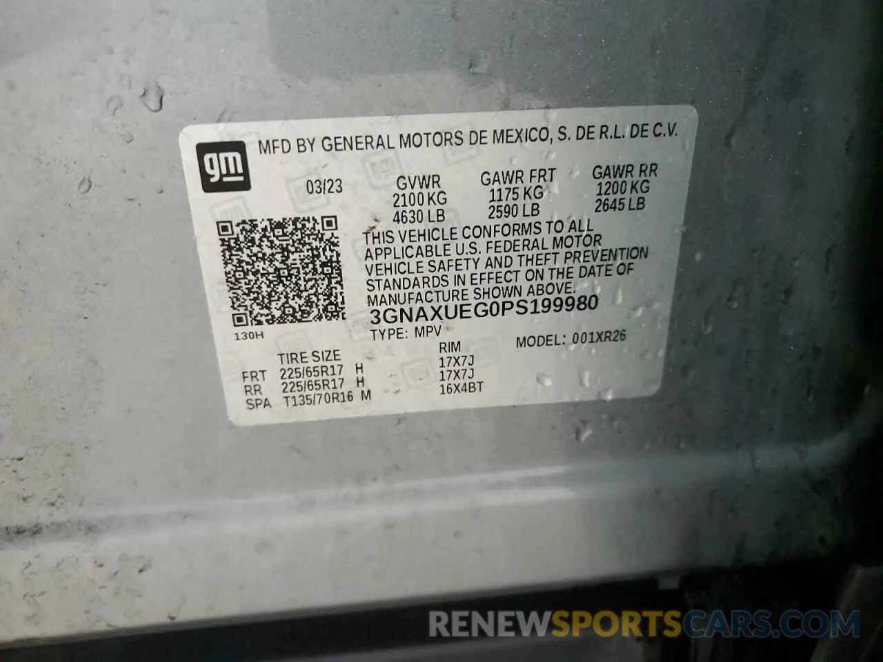 14 Photograph of a damaged car 3GNAXUEG0PS199980 CHEVROLET EQUINOX 2023