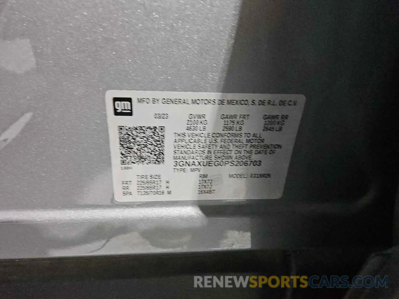 14 Photograph of a damaged car 3GNAXUEG0PS206703 CHEVROLET EQUINOX 2023