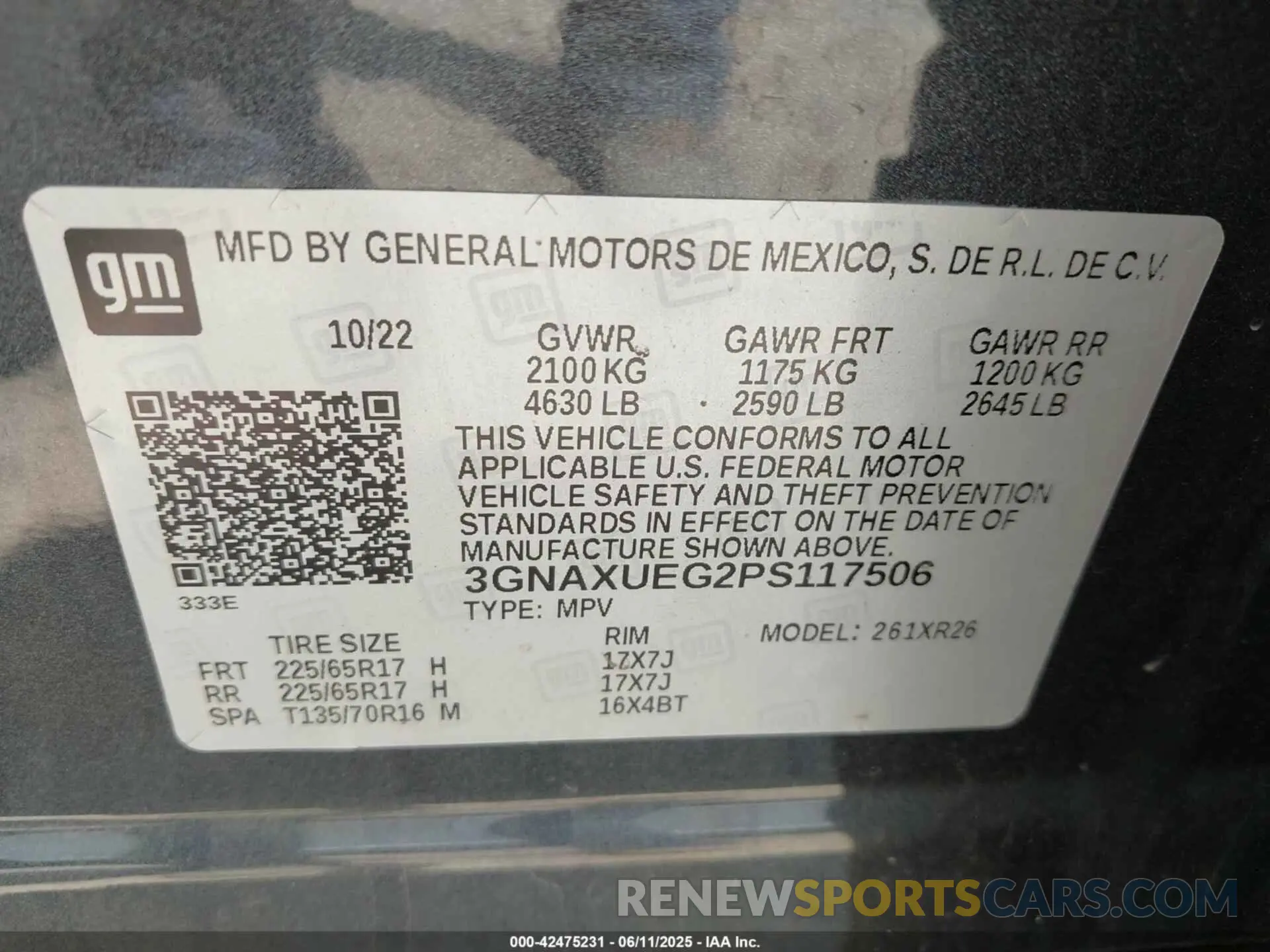 9 Photograph of a damaged car 3GNAXUEG2PS117506 CHEVROLET EQUINOX 2023