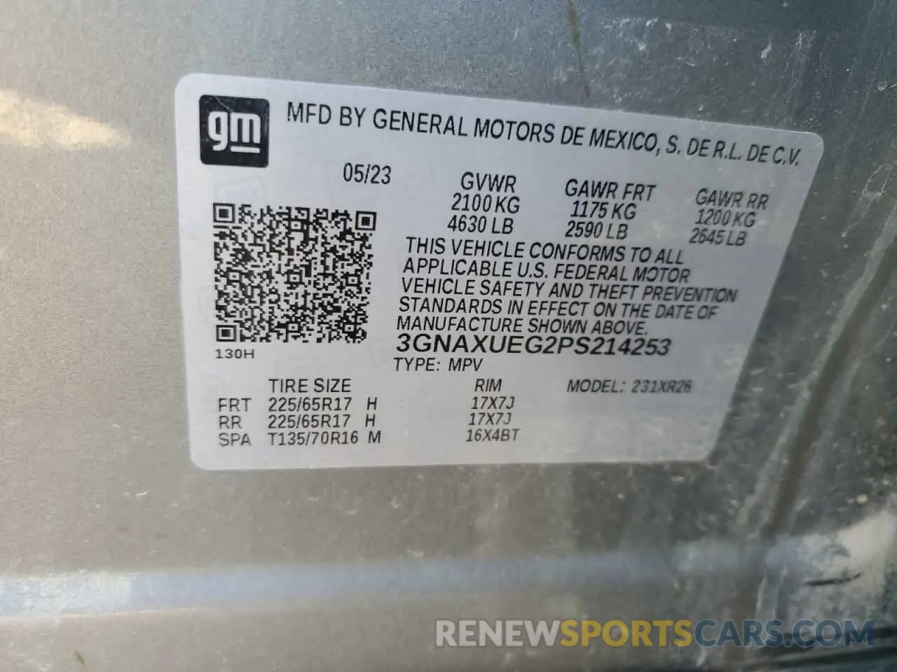 15 Photograph of a damaged car 3GNAXUEG2PS214253 CHEVROLET EQUINOX 2023