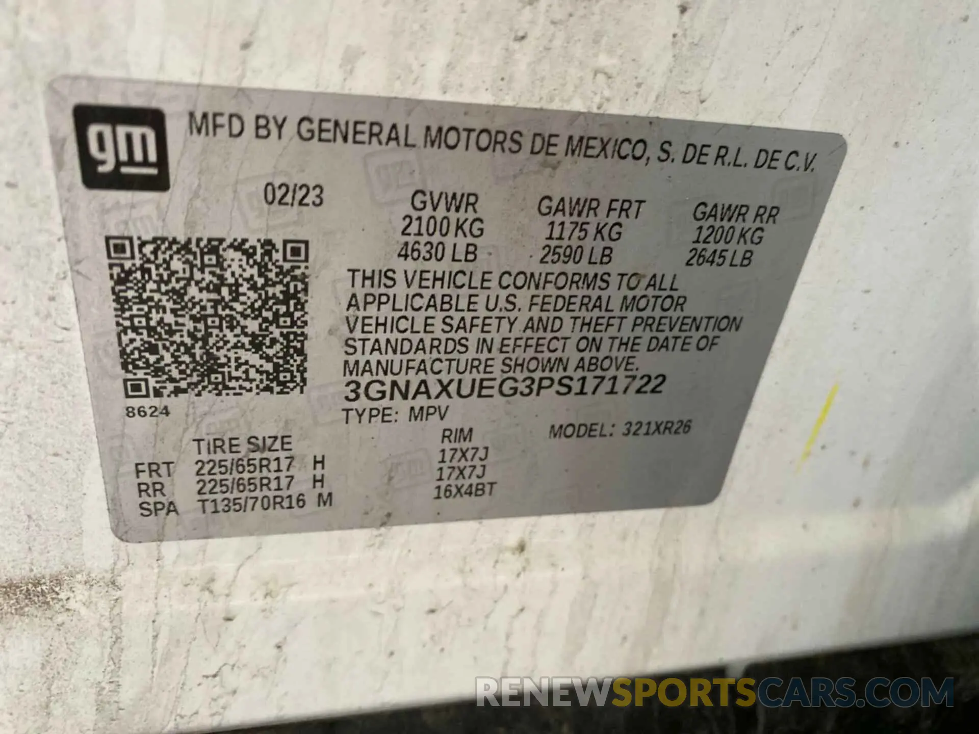8 Photograph of a damaged car 3GNAXUEG3PS171722 CHEVROLET EQUINOX 2023