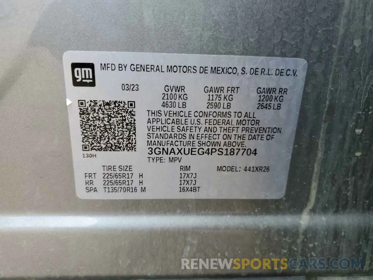 15 Photograph of a damaged car 3GNAXUEG4PS187704 CHEVROLET EQUINOX 2023