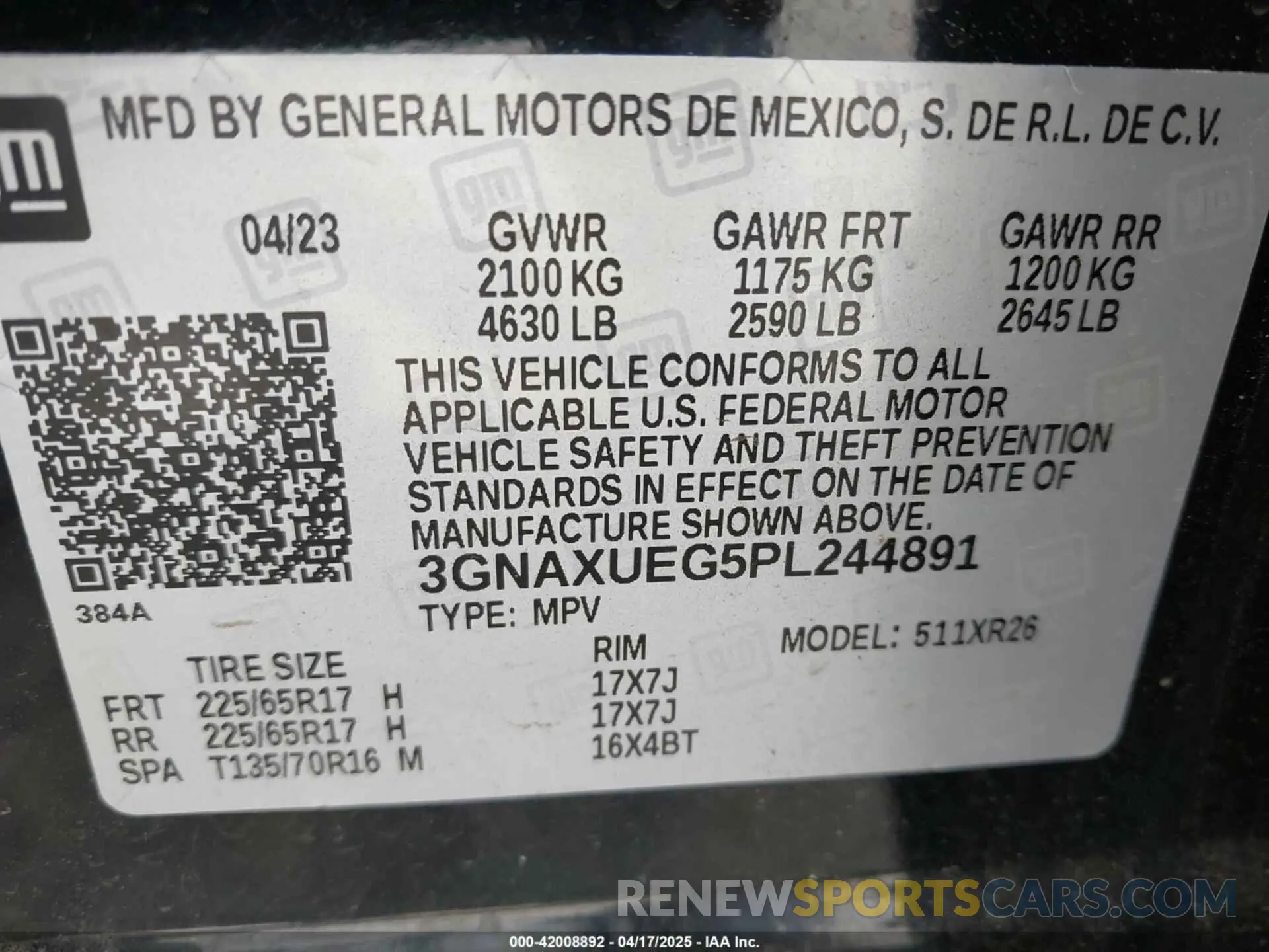 9 Photograph of a damaged car 3GNAXUEG5PL244891 CHEVROLET EQUINOX 2023