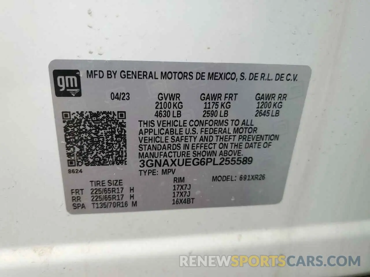 14 Photograph of a damaged car 3GNAXUEG6PL255589 CHEVROLET EQUINOX 2023