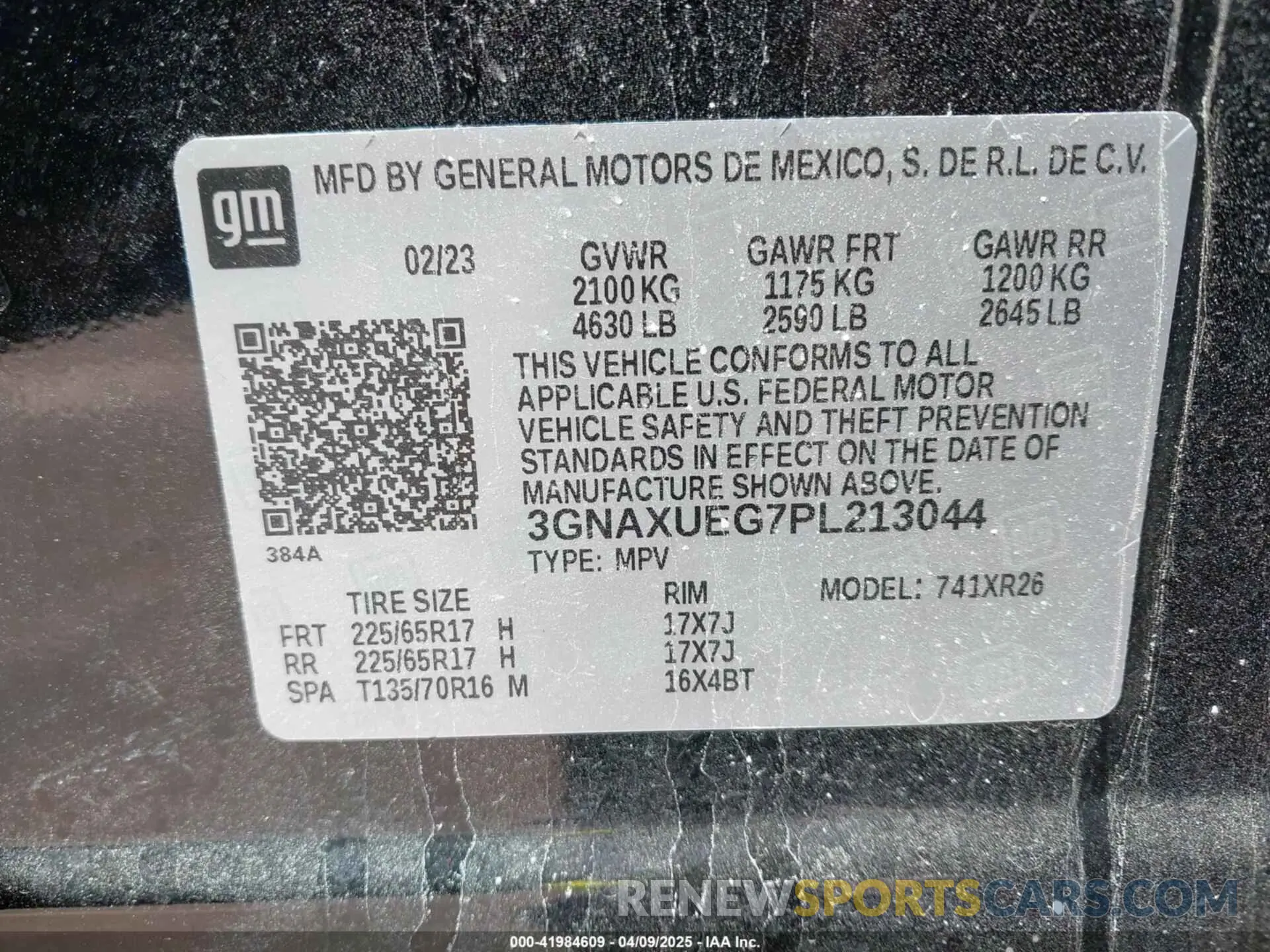 9 Photograph of a damaged car 3GNAXUEG7PL213044 CHEVROLET EQUINOX 2023