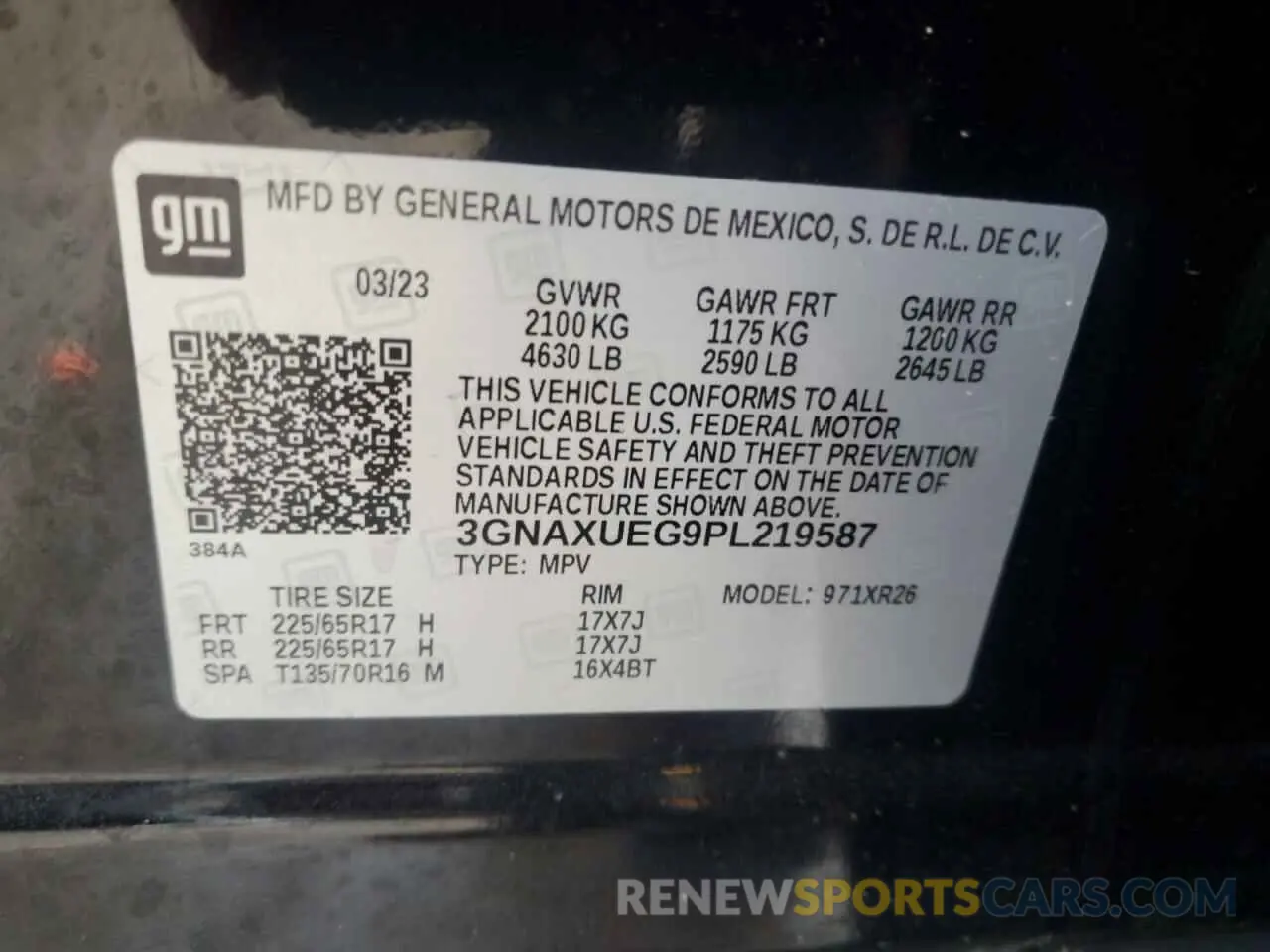 13 Photograph of a damaged car 3GNAXUEG9PL219587 CHEVROLET EQUINOX 2023