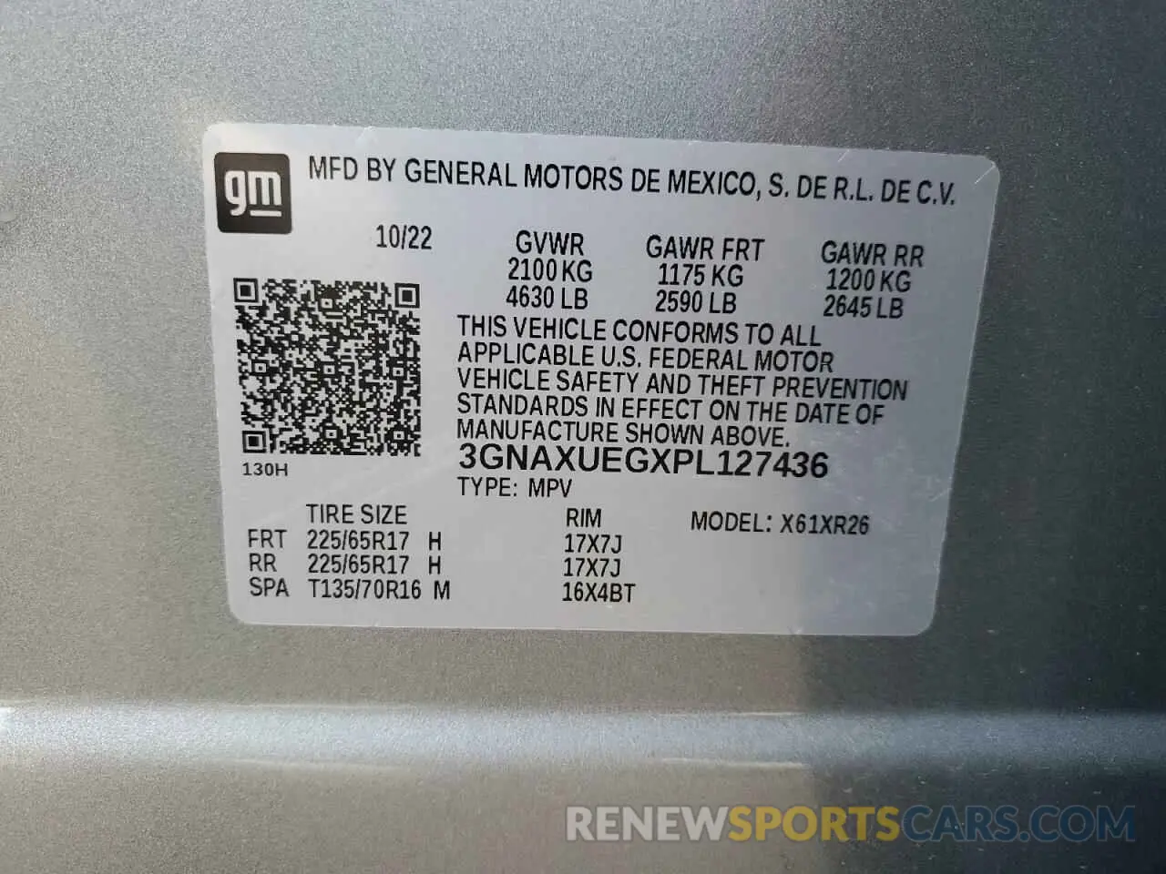 13 Photograph of a damaged car 3GNAXUEGXPL127436 CHEVROLET EQUINOX 2023