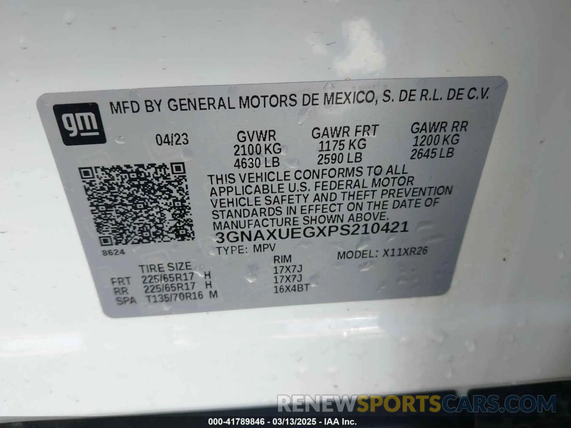9 Photograph of a damaged car 3GNAXUEGXPS210421 CHEVROLET EQUINOX 2023