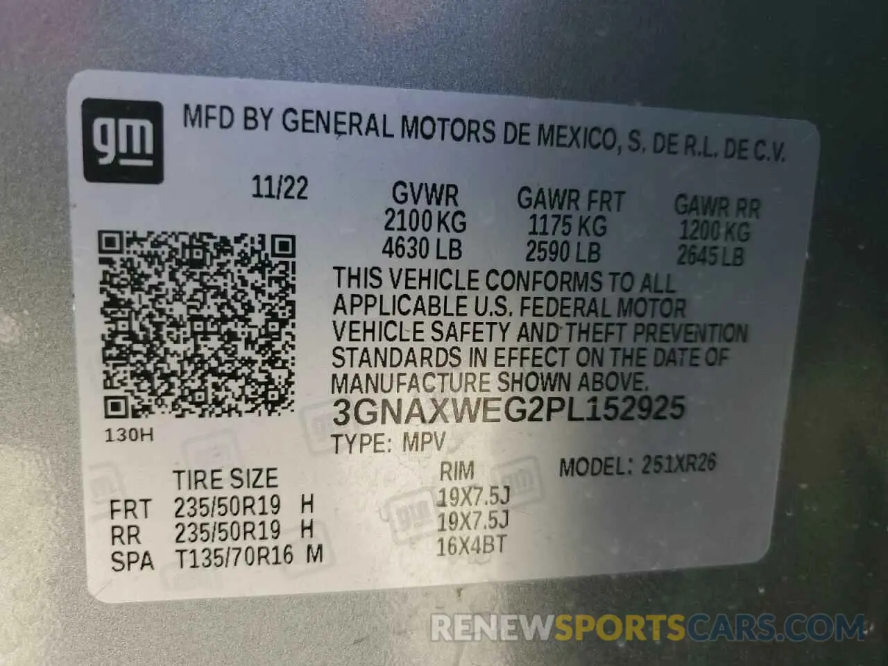14 Photograph of a damaged car 3GNAXWEG2PL152925 CHEVROLET EQUINOX 2023
