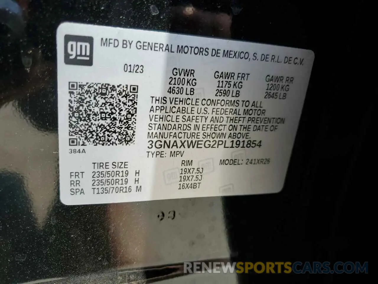15 Photograph of a damaged car 3GNAXWEG2PL191854 CHEVROLET EQUINOX 2023