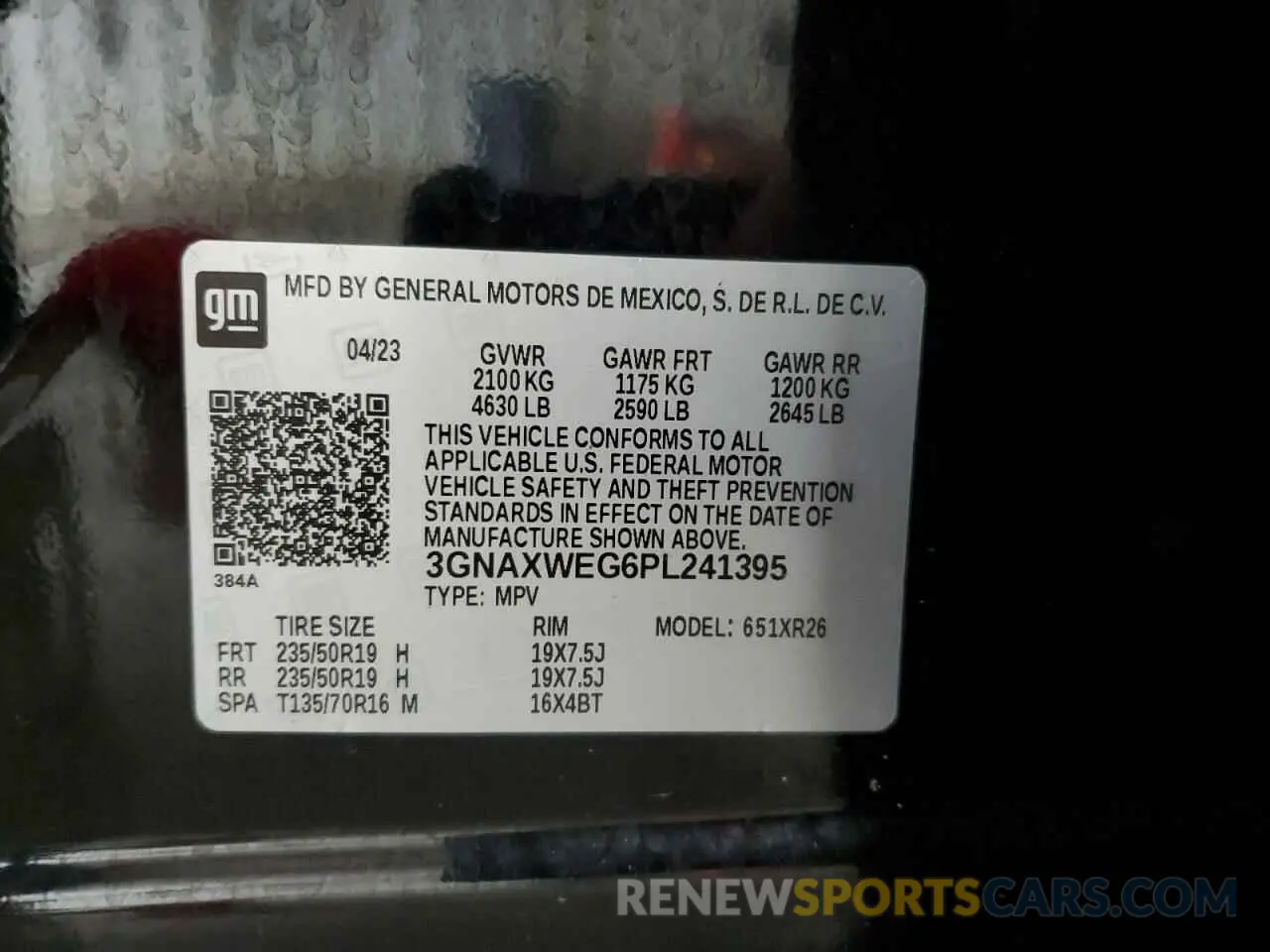 14 Photograph of a damaged car 3GNAXWEG6PL241395 CHEVROLET EQUINOX 2023
