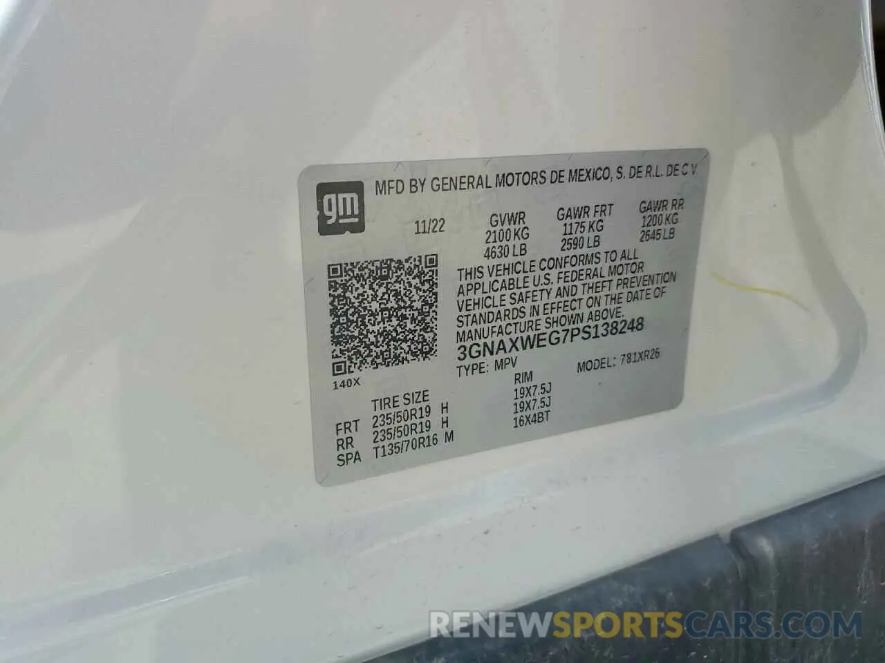 12 Photograph of a damaged car 3GNAXWEG7PS138248 CHEVROLET EQUINOX 2023