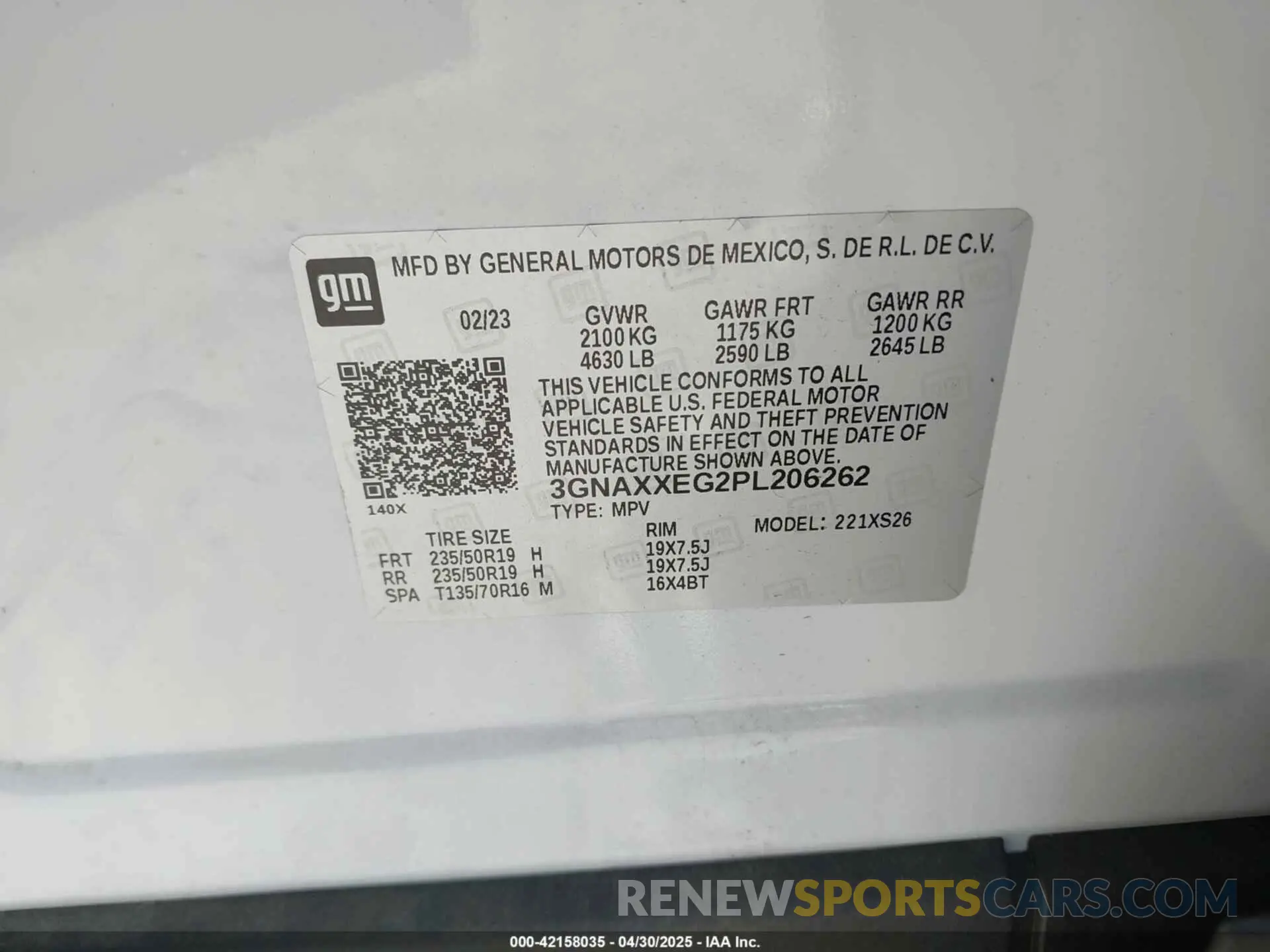 9 Photograph of a damaged car 3GNAXXEG2PL206262 CHEVROLET EQUINOX 2023