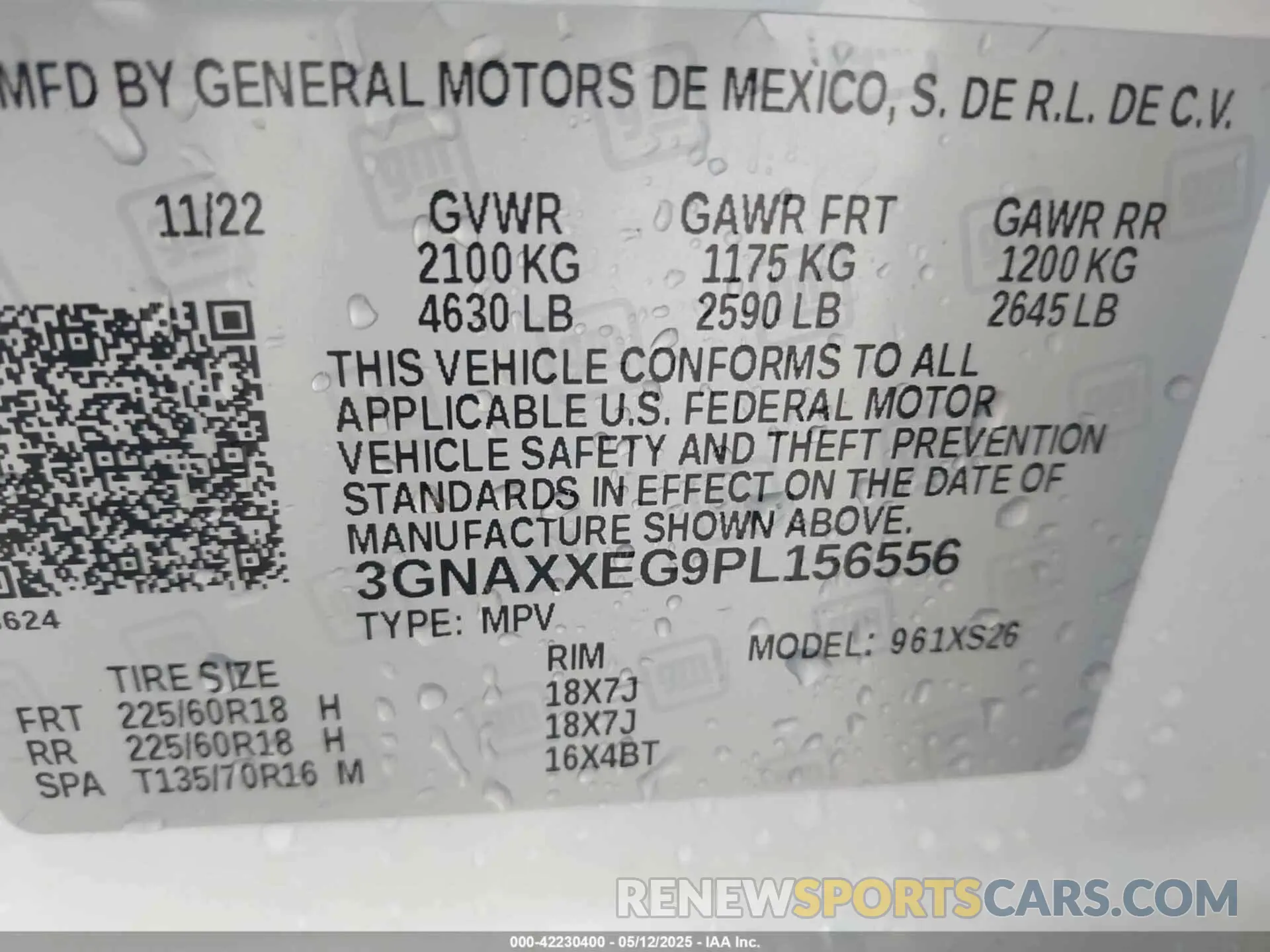 9 Photograph of a damaged car 3GNAXXEG9PL156556 CHEVROLET EQUINOX 2023