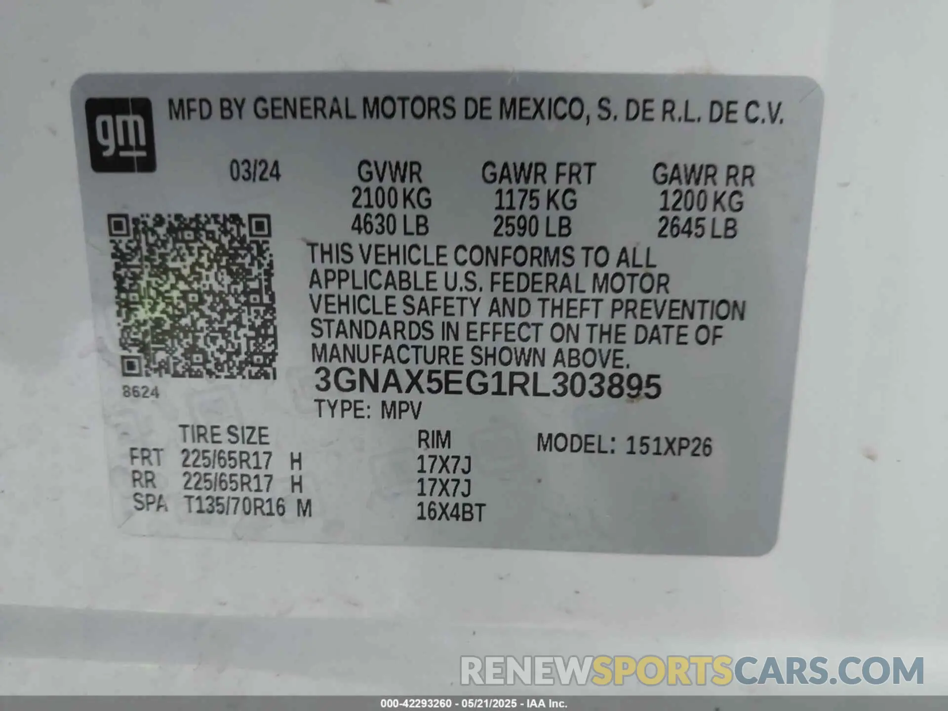 9 Photograph of a damaged car 3GNAX5EG1RL303895 CHEVROLET EQUINOX 2024