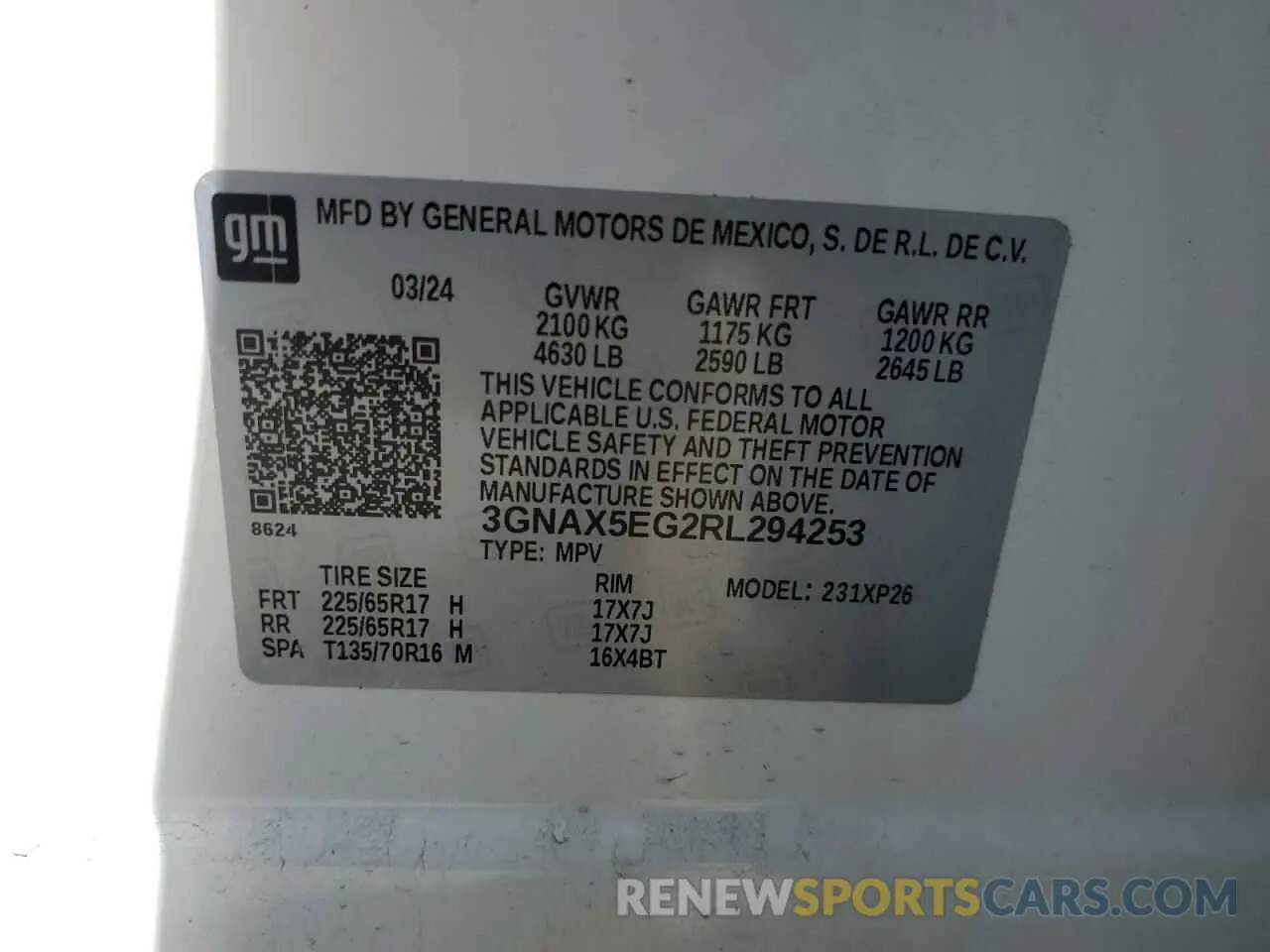 15 Photograph of a damaged car 3GNAX5EG2RL294253 CHEVROLET EQUINOX 2024