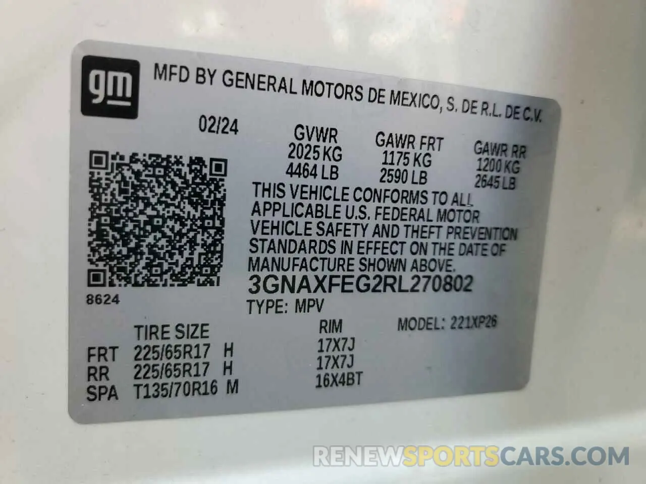 13 Photograph of a damaged car 3GNAXFEG2RL270802 CHEVROLET EQUINOX 2024