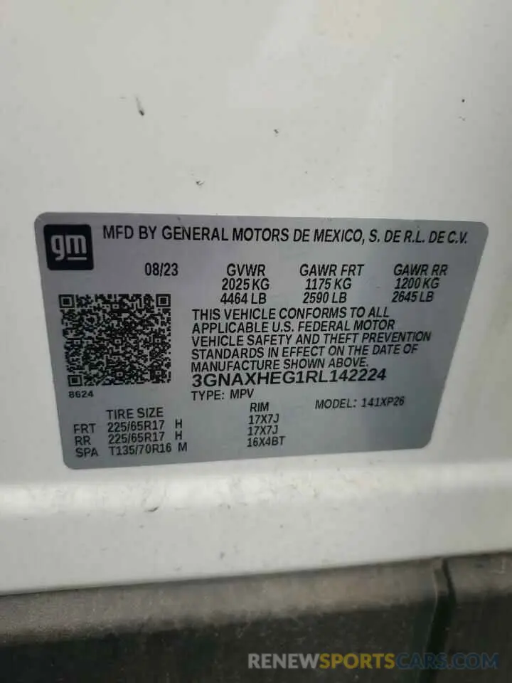 14 Photograph of a damaged car 3GNAXHEG1RL142224 CHEVROLET EQUINOX 2024