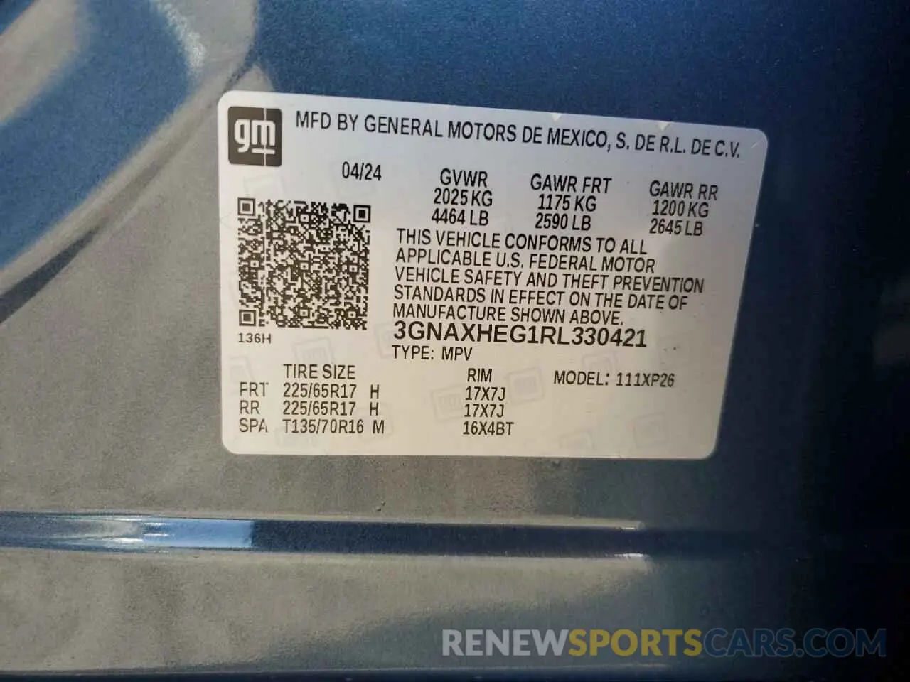 14 Photograph of a damaged car 3GNAXHEG1RL330421 CHEVROLET EQUINOX 2024