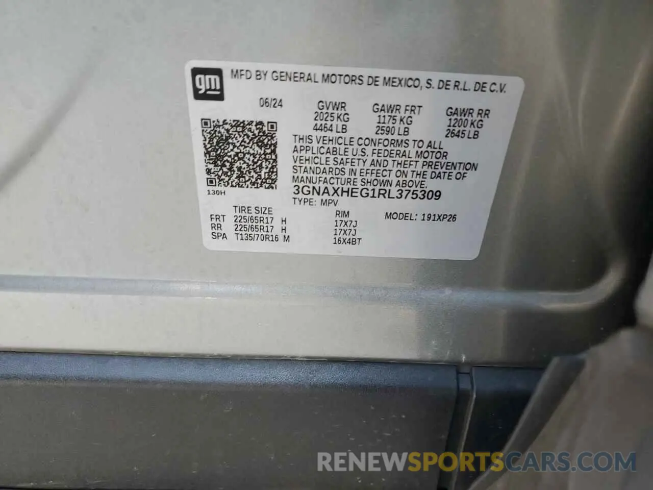 15 Photograph of a damaged car 3GNAXHEG1RL375309 CHEVROLET EQUINOX 2024