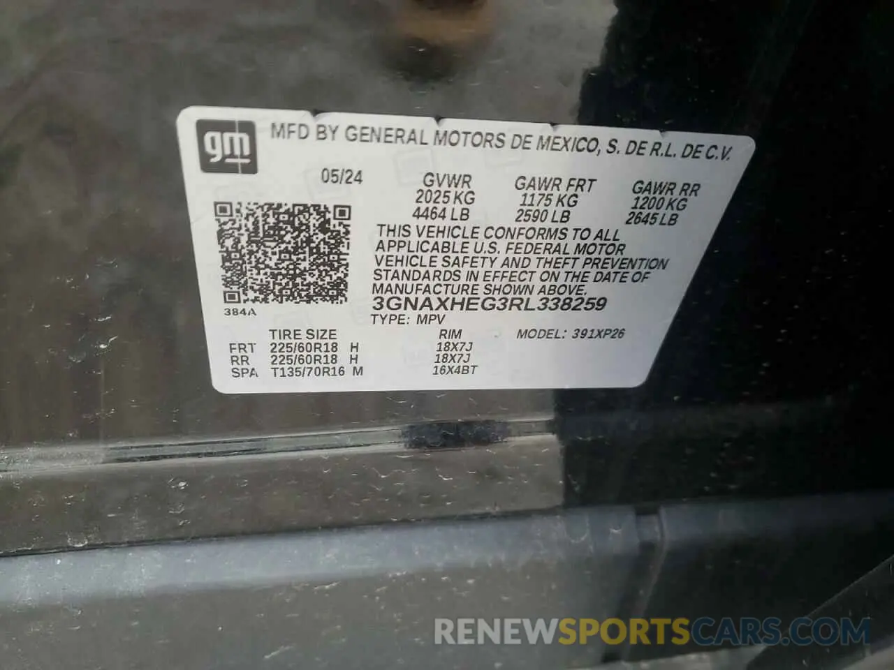 13 Photograph of a damaged car 3GNAXHEG3RL338259 CHEVROLET EQUINOX 2024