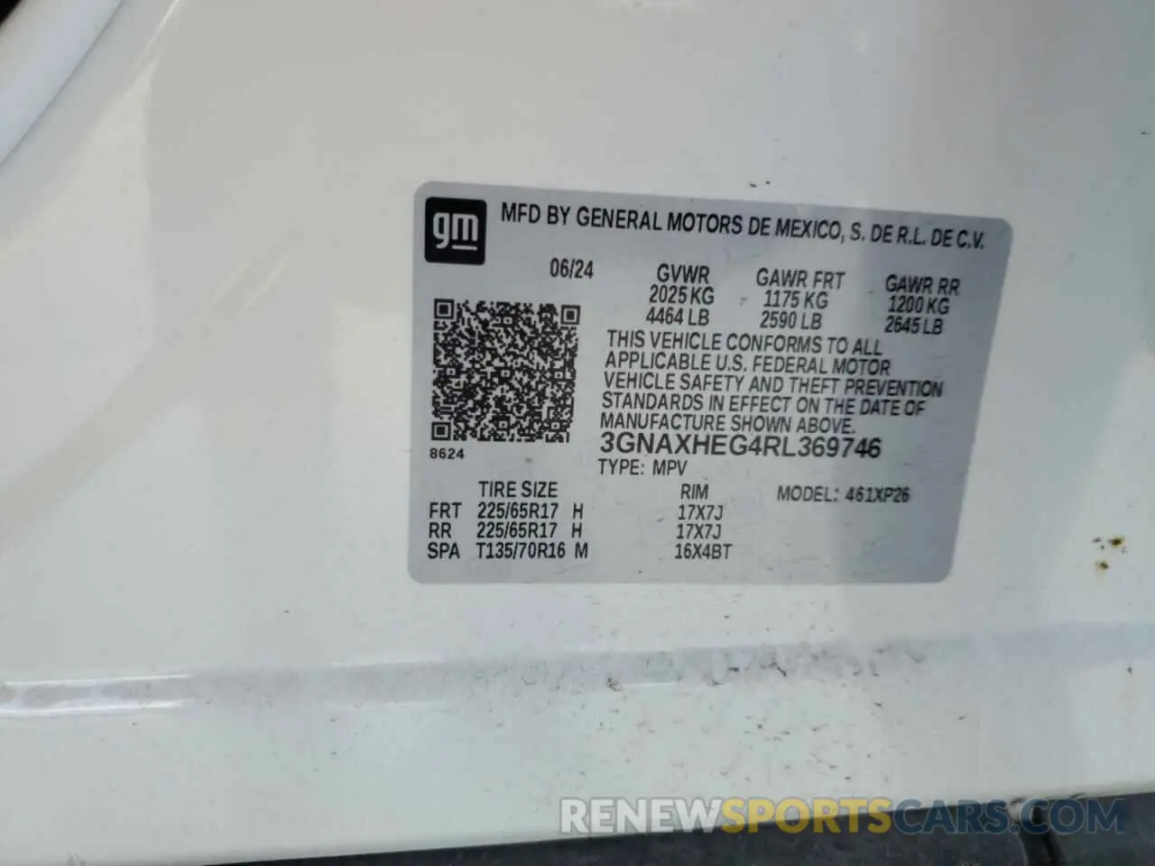 14 Photograph of a damaged car 3GNAXHEG4RL369746 CHEVROLET EQUINOX 2024