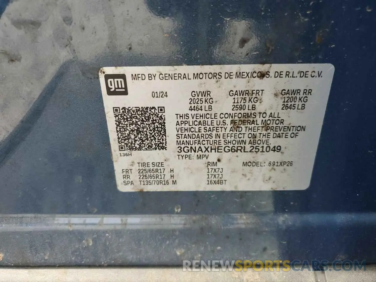12 Photograph of a damaged car 3GNAXHEG6RL251049 CHEVROLET EQUINOX 2024