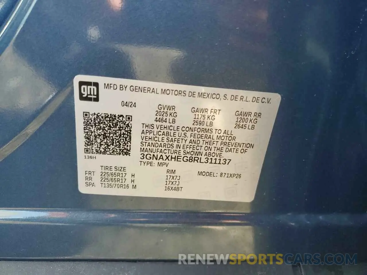 15 Photograph of a damaged car 3GNAXHEG8RL311137 CHEVROLET EQUINOX 2024