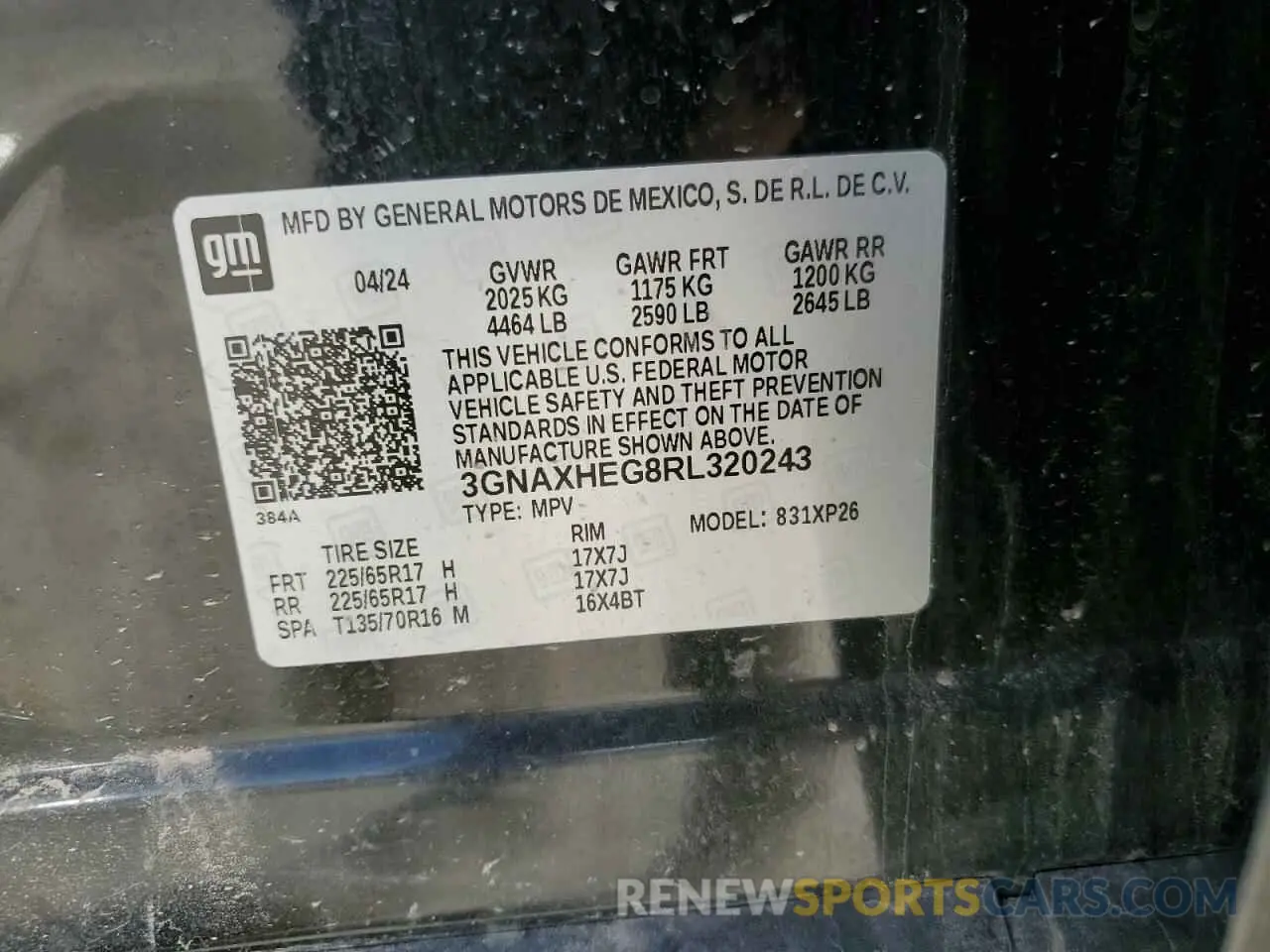 14 Photograph of a damaged car 3GNAXHEG8RL320243 CHEVROLET EQUINOX 2024