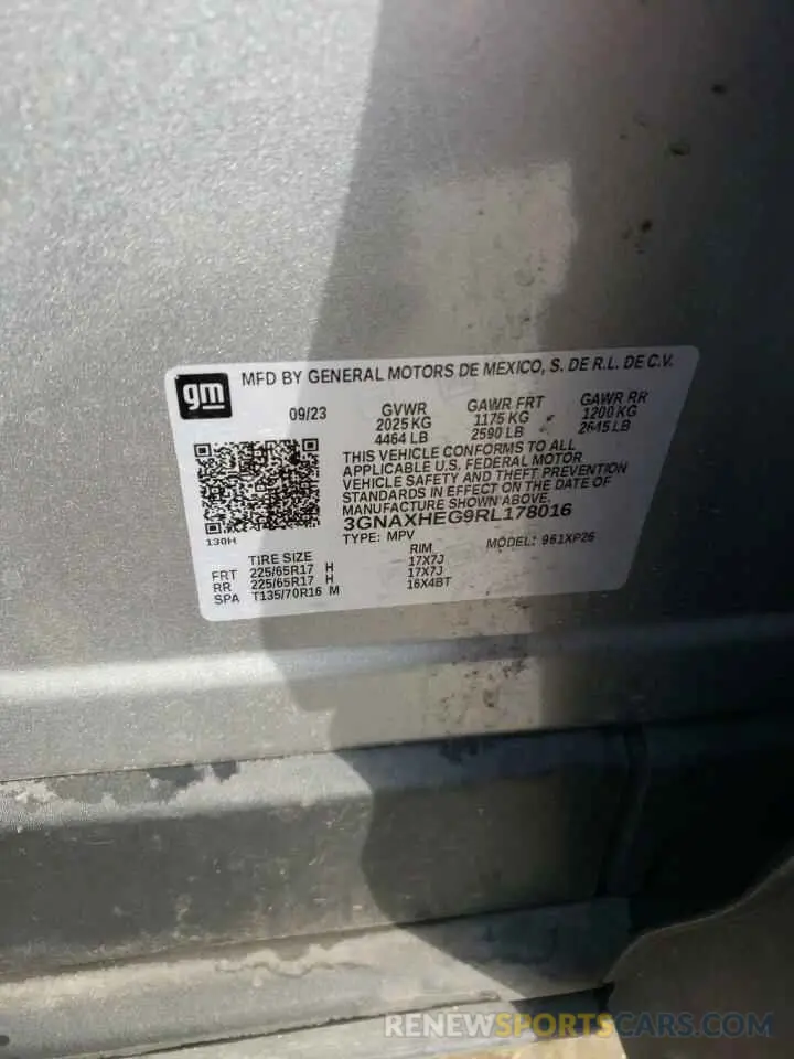 14 Photograph of a damaged car 3GNAXHEG9RL178016 CHEVROLET EQUINOX 2024