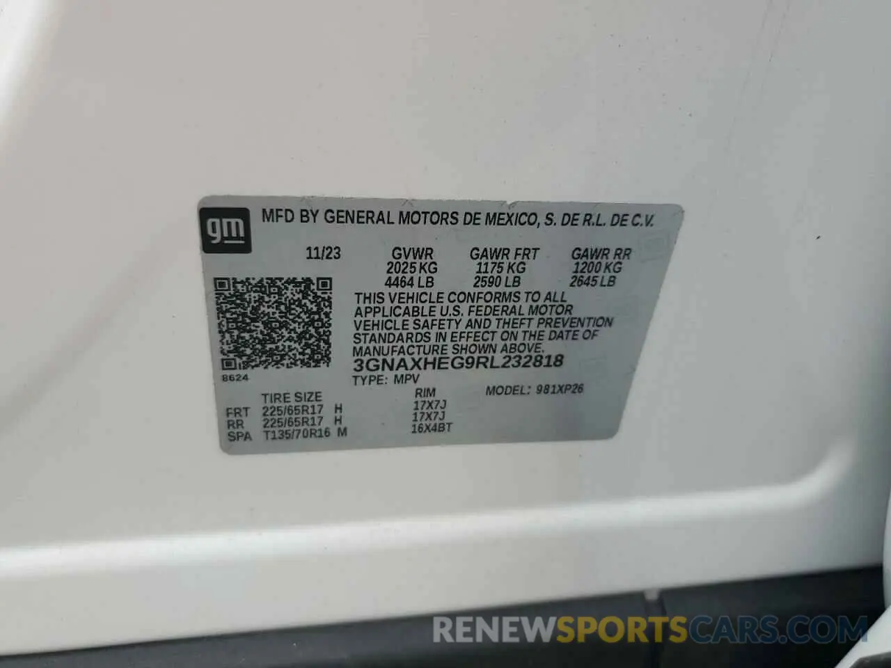 14 Photograph of a damaged car 3GNAXHEG9RL232818 CHEVROLET EQUINOX 2024